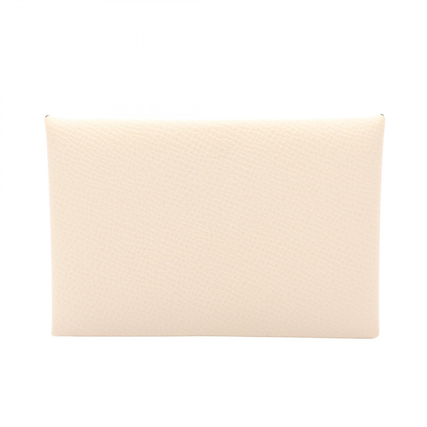 《全品5%クーポン×P5倍》エルメス HERMES カルヴィ ヴェルソ ナタ セサミ コインケース 財布 ヴォーエプソン ヴォーエプソン レディース アイボリー系 / ブラウン系 【中古】