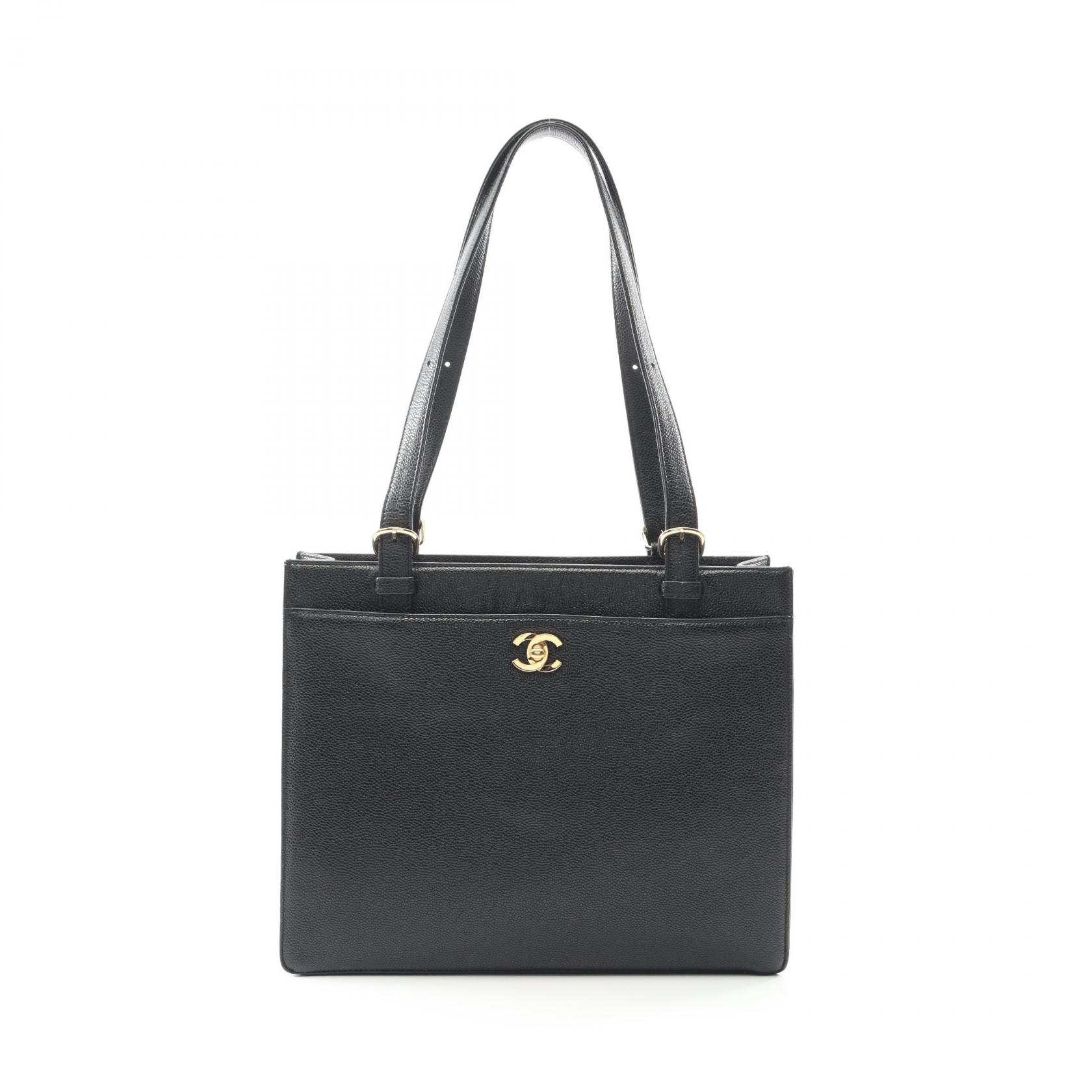【15%OFFクーポン対象】シャネル CHANEL ココマーク トートバッグ バッグ キャビアスキン(グレインドカーフ) レディース ブラック系 【中古】