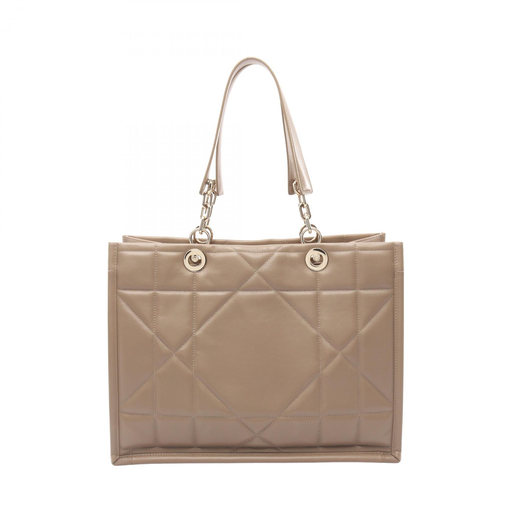 ディオール Dior エッセンシャル ミディアム アーキカナージュ トートバッグ バッグ レザー レディース ベージュ系 【中古】