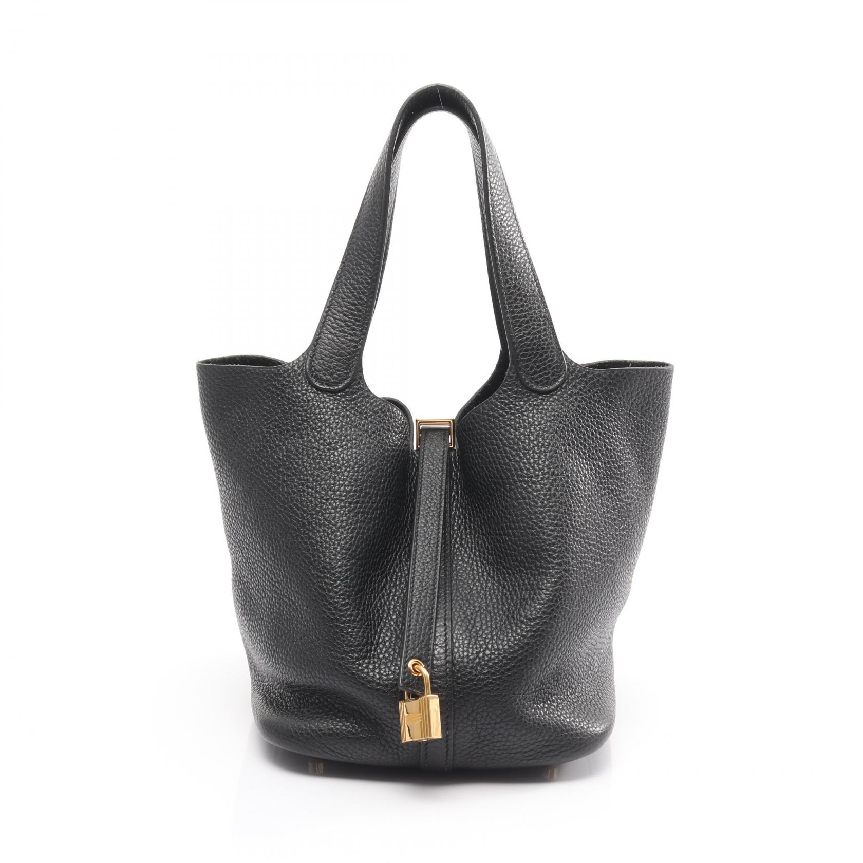 ≪15%OFFクーポン 7/19 20時~7/26 9:59≫エルメス HERMES ピコタンロックMM ハンドバッグ バッグ トリヨンクレマンス トリヨンクレマンス レディース ブラック系 【中古】|Mike Museum