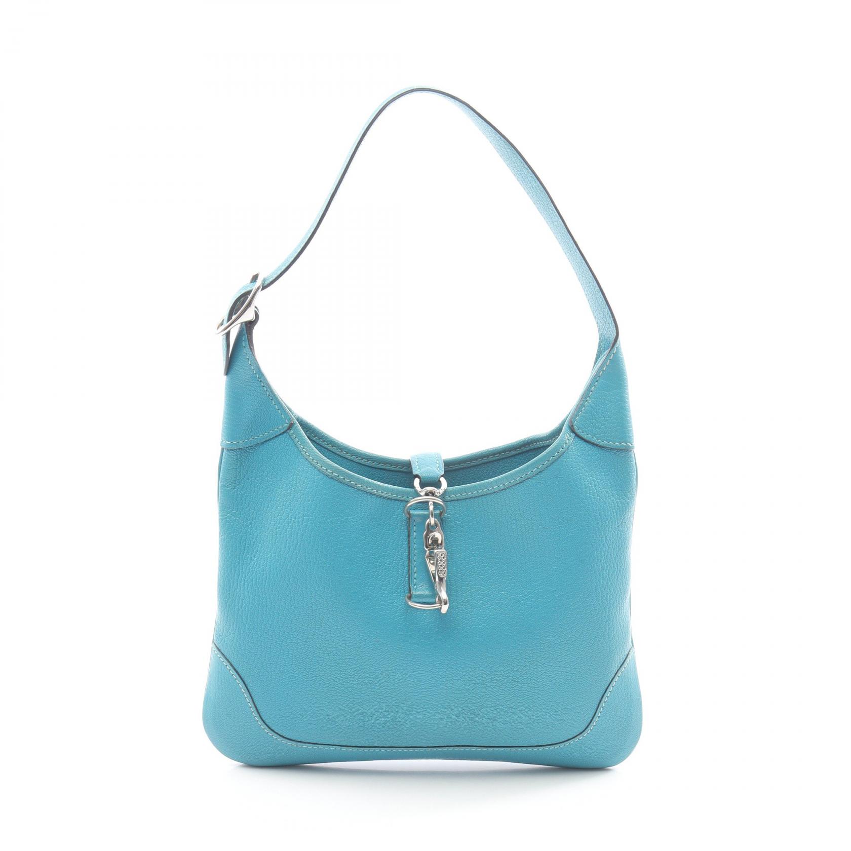 ≪20%OFFクーポン 7/19 20時～7/26 9:59≫エルメス HERMES トリム24 ショルダーバッグ バッグ レザー シェーブル シェーブル レディース ブルー系 【中古】｜Mike Museum