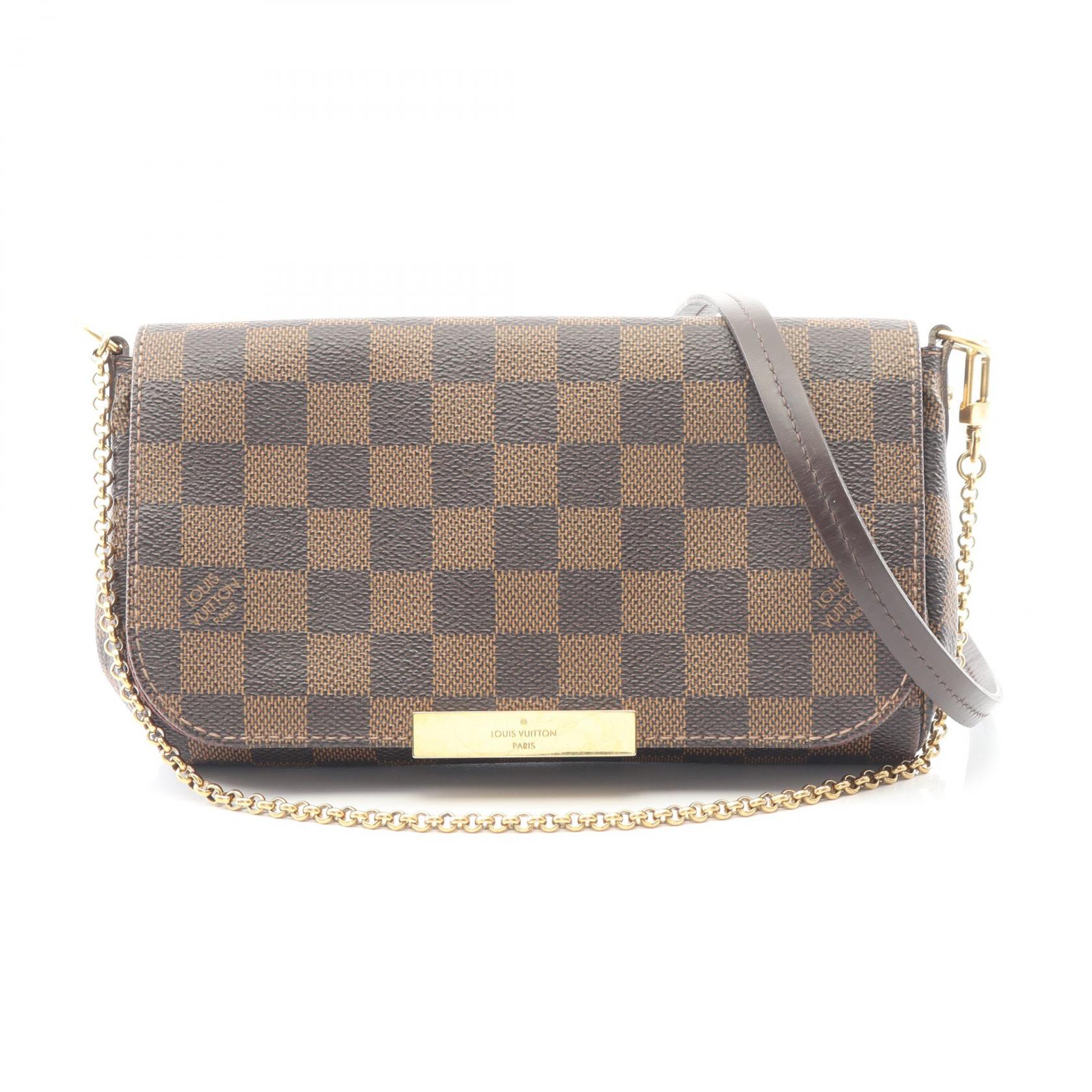 【SALE／1万円OFFクーポン】ルイ・ヴィトン LOUIS VUITTON フェイボリットPM ダミエエベヌ ハンドバッグ バッグ PVCコーティングキャンバス レザー レディース ブラウン系 N41276 【中古】