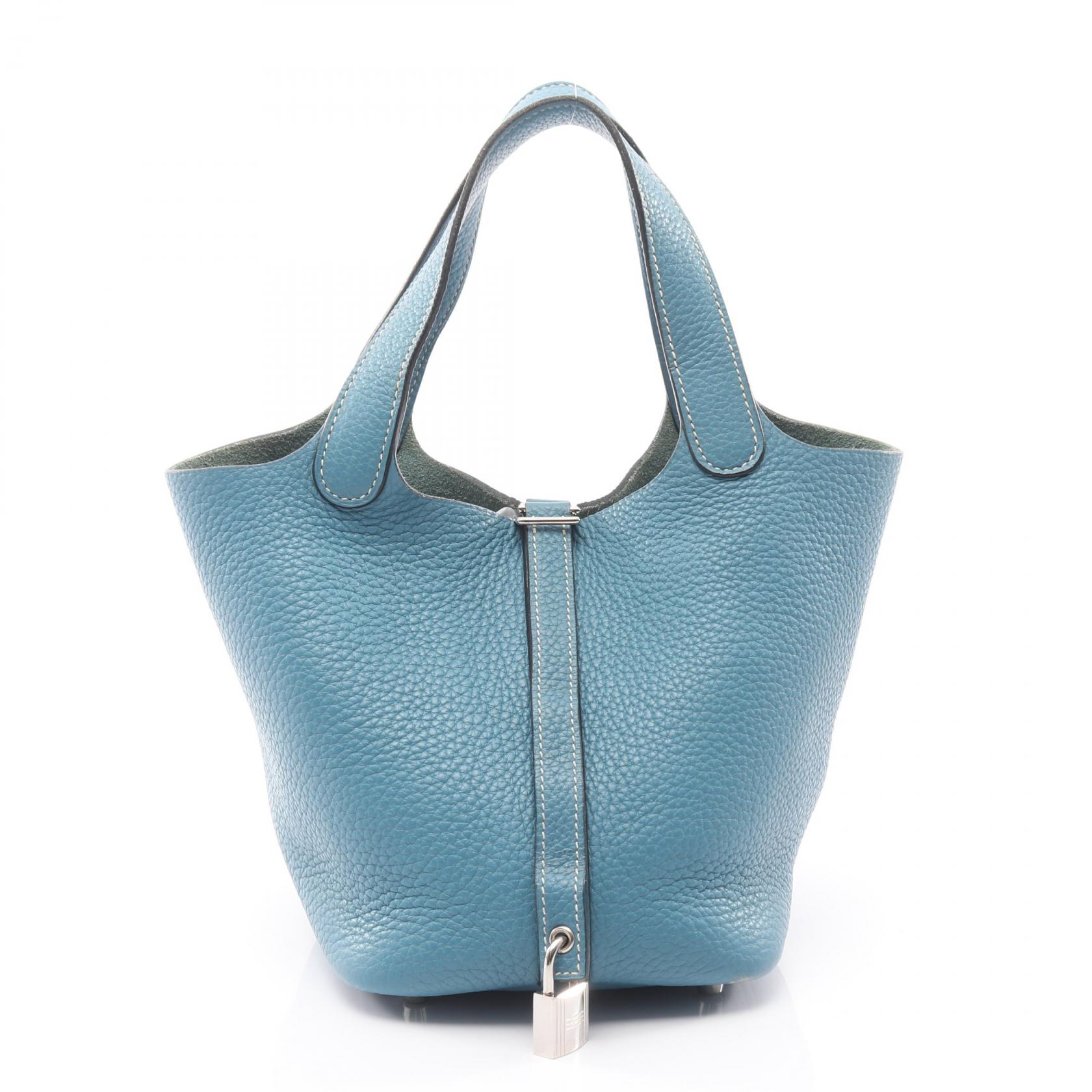 《全品5%クーポン×P5倍》エルメス HERMES ピコタンロックPM ハンドバッグ バッグ レザー トリヨンクレマンス トリヨンクレマンス レディース ブルー系 【中古】