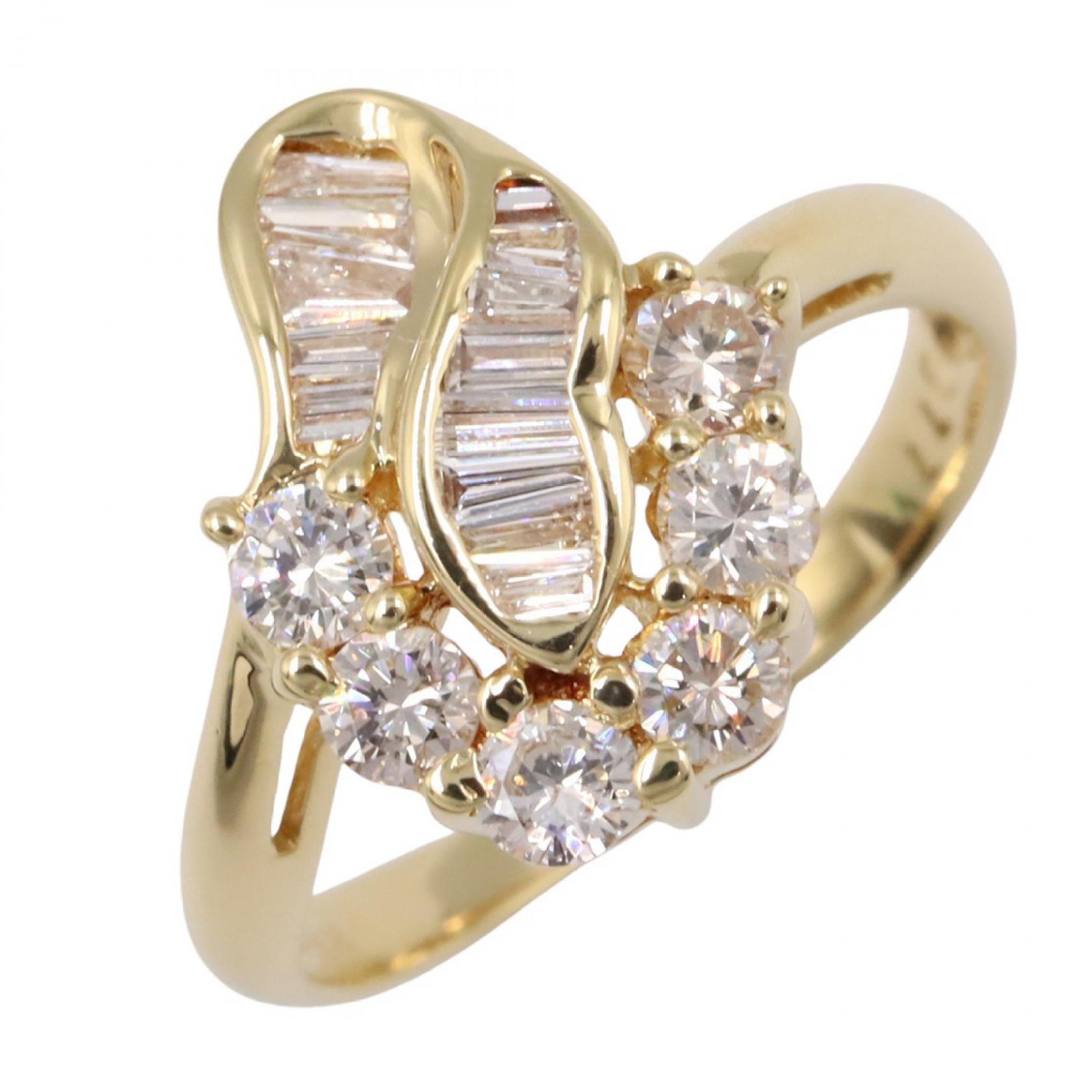 【SALE／1万円OFFクーポン】ジュエリー JEWELRY ダイヤモンド リング リング・指輪 ジュエリー K18（イエローゴールド） ダイヤモンド レディース ゴールド系 / クリア系 ﾀﾞｲﾔ 3.6g 【中古】