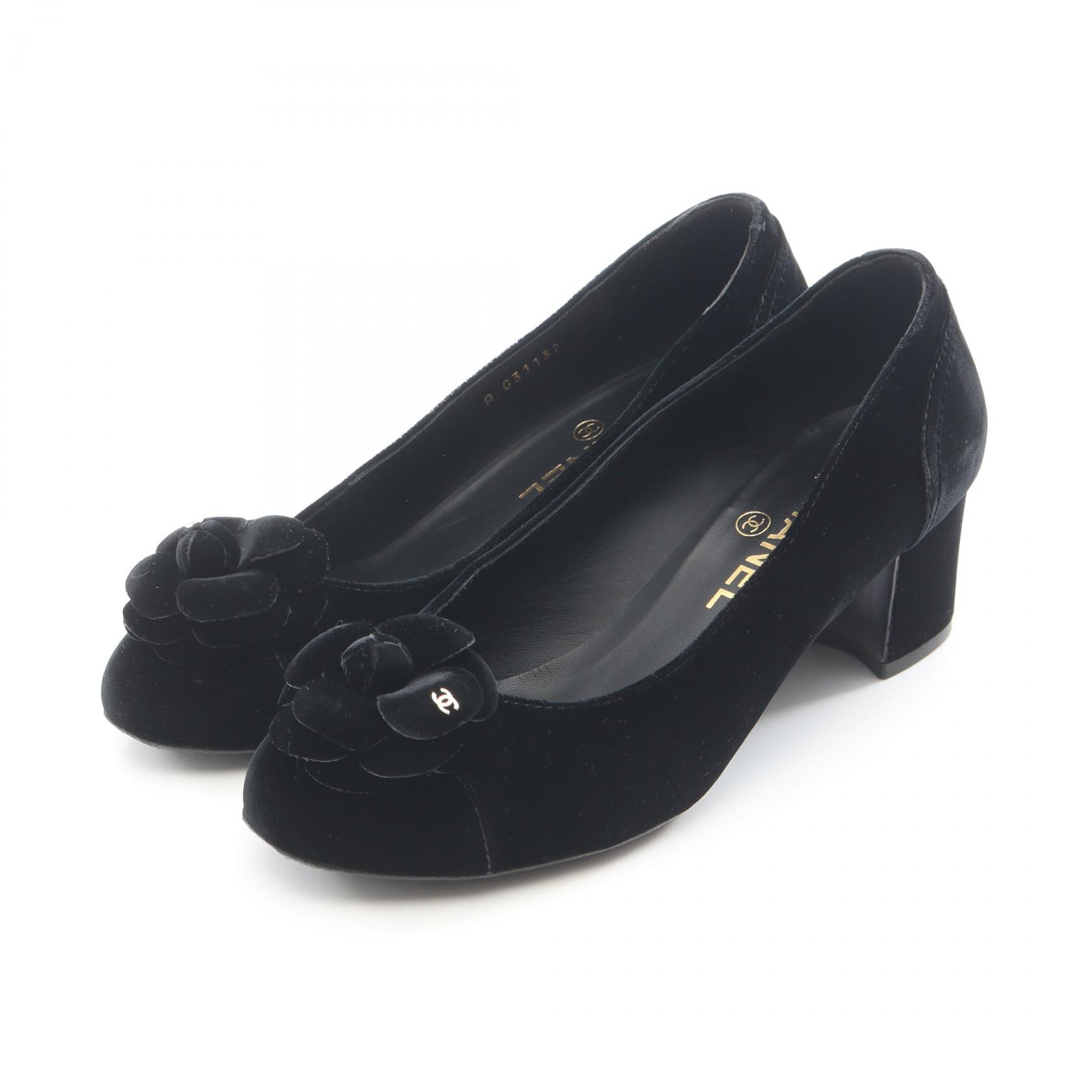 シャネル　カメリア装飾　ココマーク　ツイード　レース　フラットシューズ シャネル フラットシューズ カメリアのコサージュ 黒 楽天市場