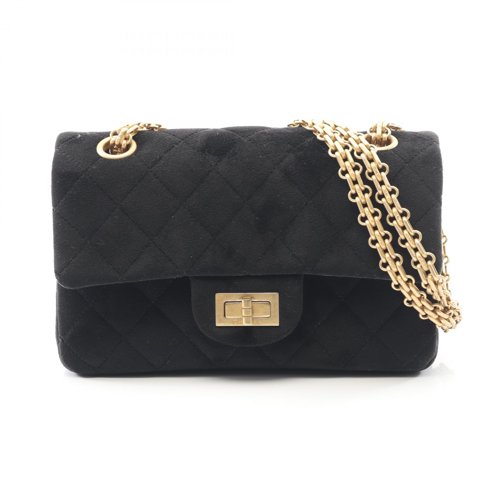 《全品5%クーポン×P5倍》シャネル CHANEL 2.55 ショルダーバッグ バッグ ファブリック レディース ブラック系 【中古】