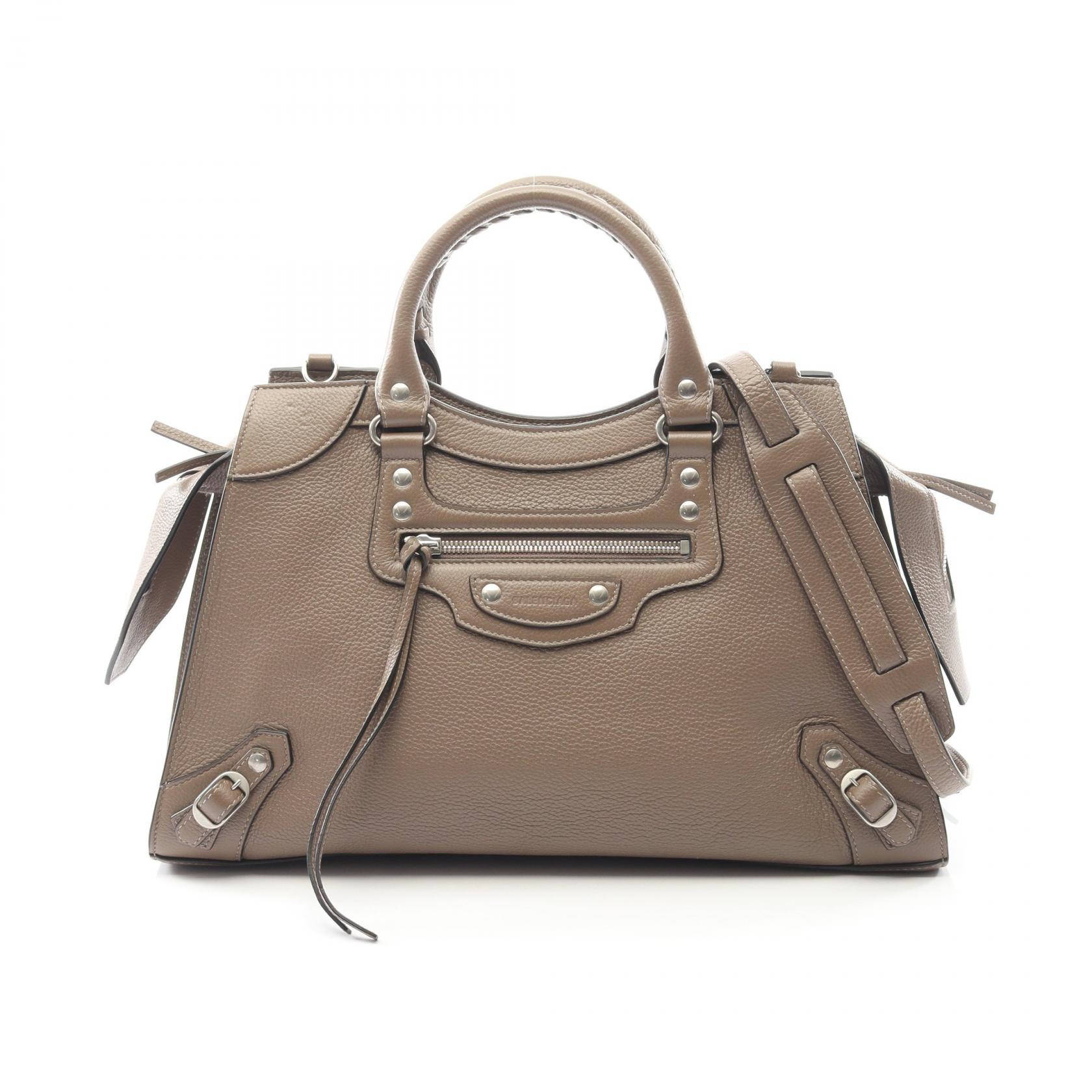 バレンシアガ BALENCIAGA ネオクラシック ハンドバッグ バッグ レザー メンズ レディース ベージュ系 【中古】