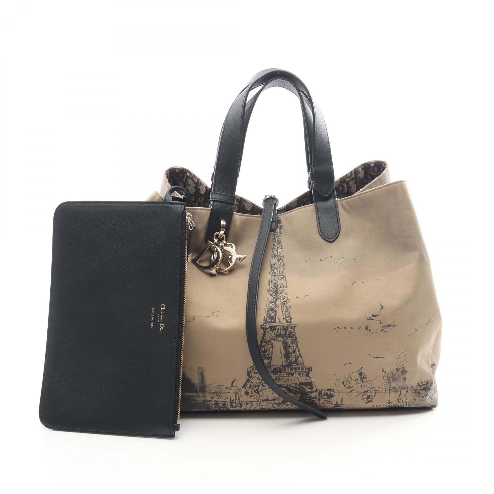 【SALE／10%OFFクーポン】ディオール Dior トゥジュール オブリーク ラージ トートバッグ バッグ キャンバス レザー レディース ベージュ系 / グレー系 / ブラック系 【中古】
