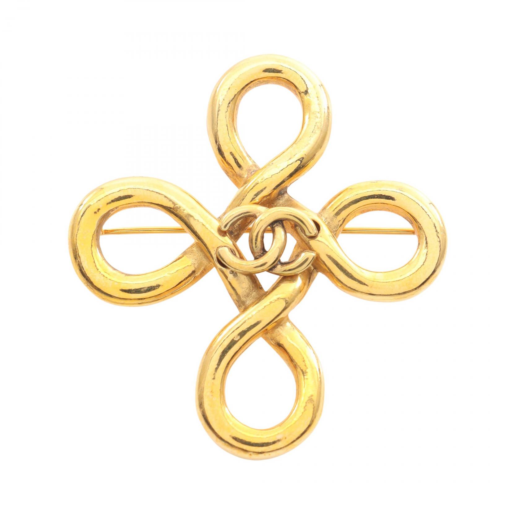 【15%OFFクーポン対象】シャネル CHANEL ココマーク ブローチ アクセサリー GP（ゴールドメッキ） レディース ゴールド系 【中古】