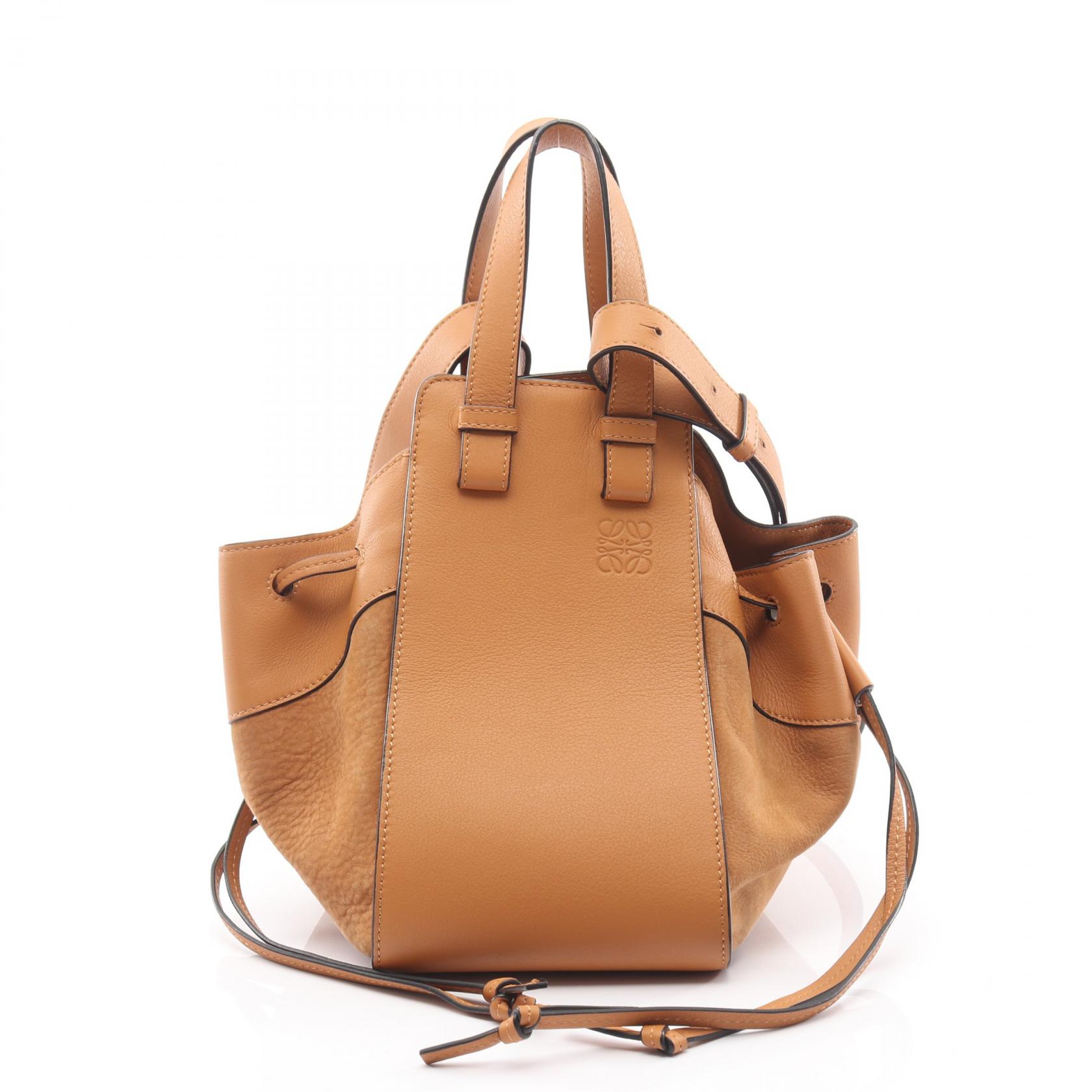 【SALE／2万円OFFクーポン】ロエベ LOEWE ハンモック ドローストリング スモール ショルダーバッグ バッグ レザー レザー レディース ブラウン系 314 79 Z95 【中古】