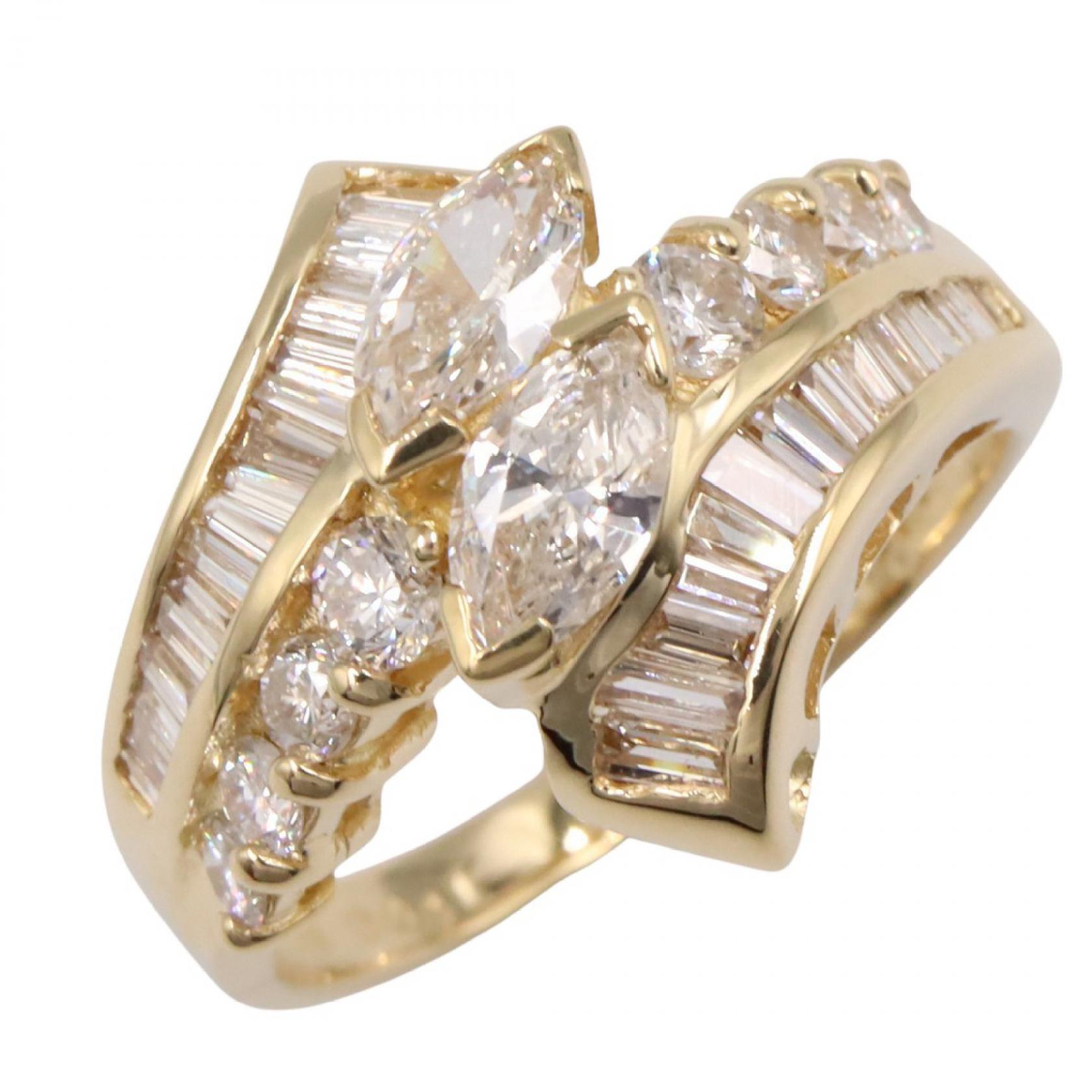 ≪10%OFFクーポン 7/19 20時～7/26 9:59≫ジュエリー JEWELRY ダイヤモンド リング リング・指輪 ジュエリー K18（イエローゴールド） ダイヤモンド レディース ゴールド系 / クリア系 ﾀﾞｲﾔ 5.4g 【中古】｜Mike Museum 170,500円