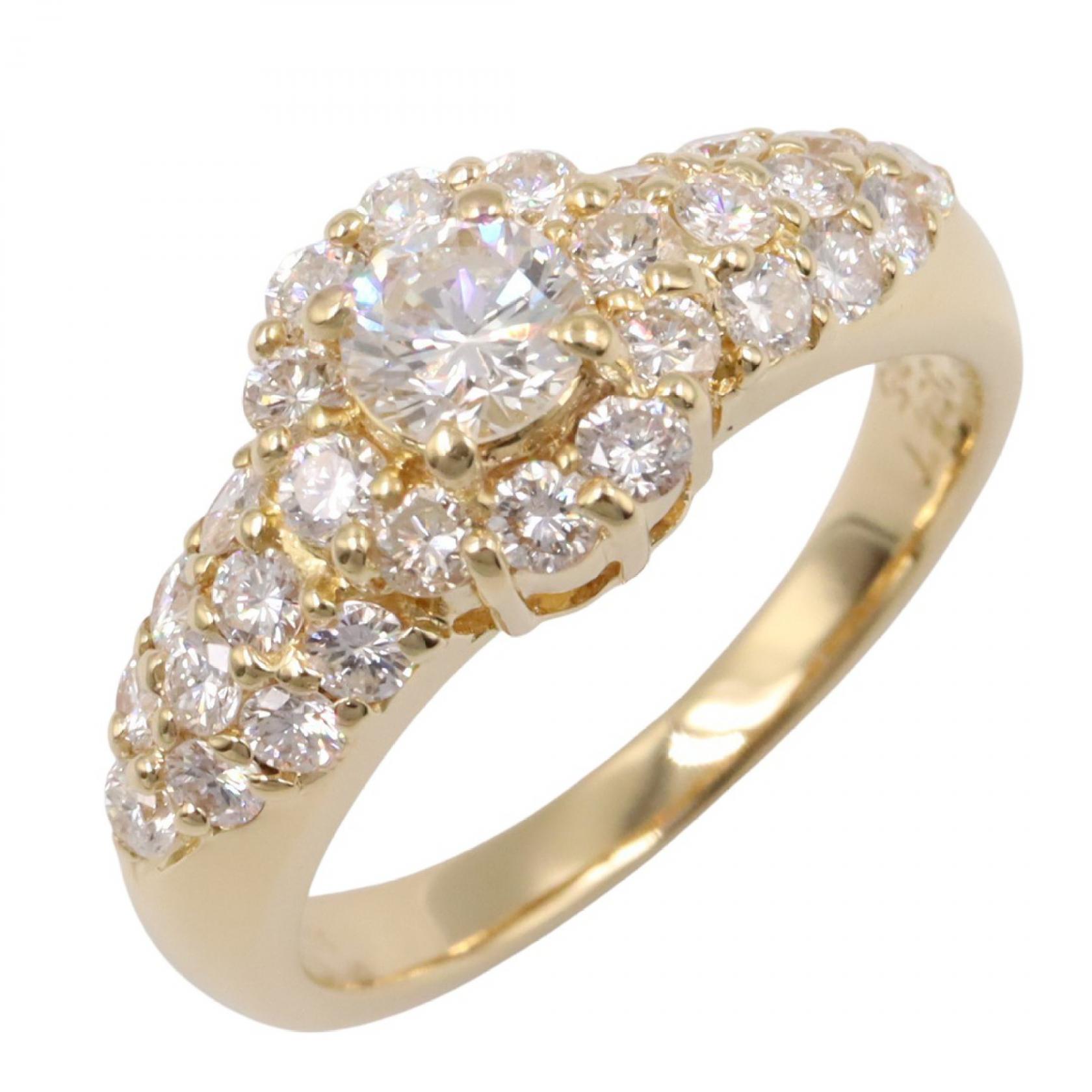 ≪10%OFFクーポン 7/19 20時~7/26 9:59≫ジュエリー JEWELRY ダイヤモンド リング リング・指輪 ジュエリー K18(イエローゴールド) ダイヤモンド レディース ゴールド系 / クリア系 ダイヤ 5.3g 【中古】|Mike Museum