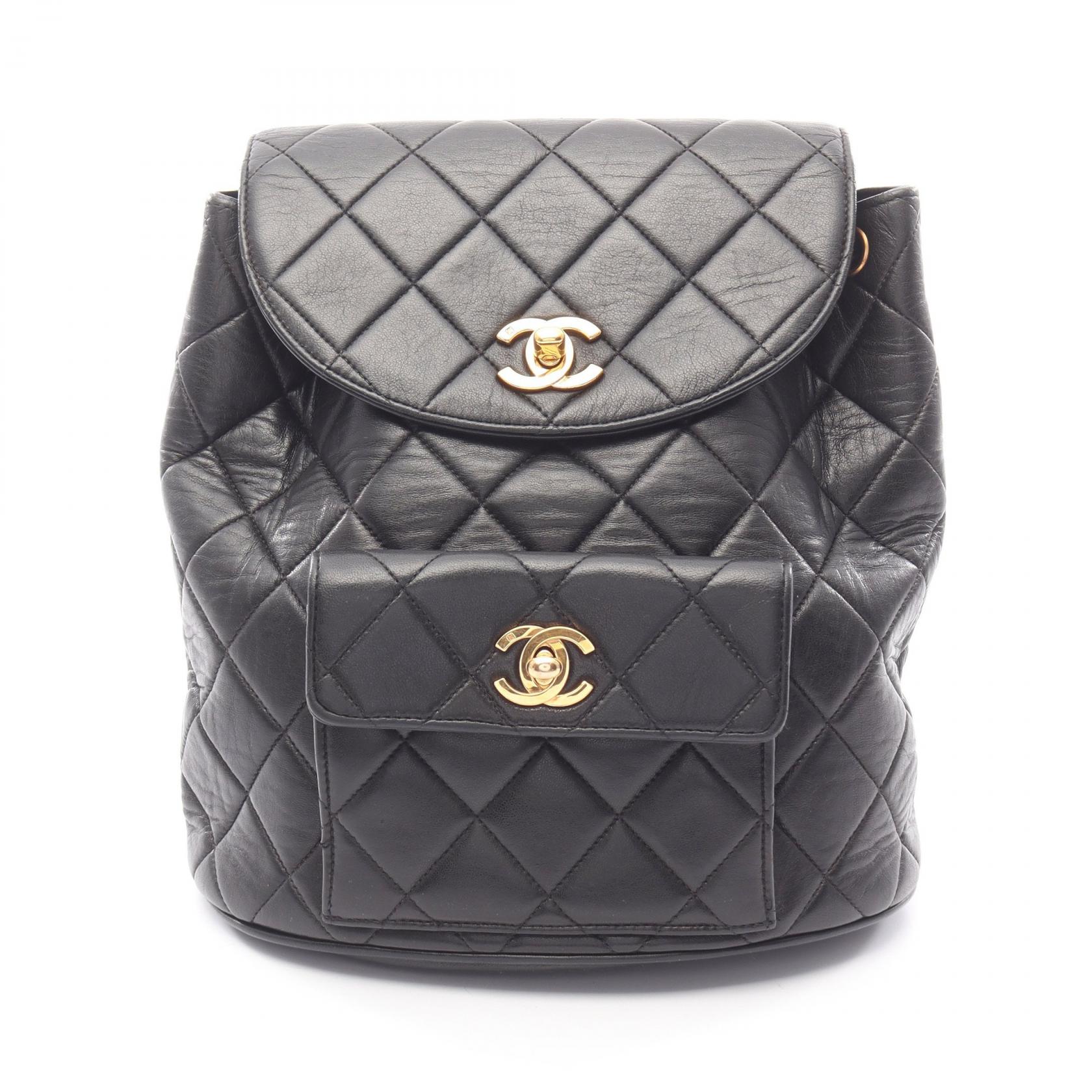 【SALE／10%OFFクーポン】シャネル CHANEL マトラッセ リュックサック バックパック バッグ ラムスキン（羊革） レディース ブラック系 【中古】