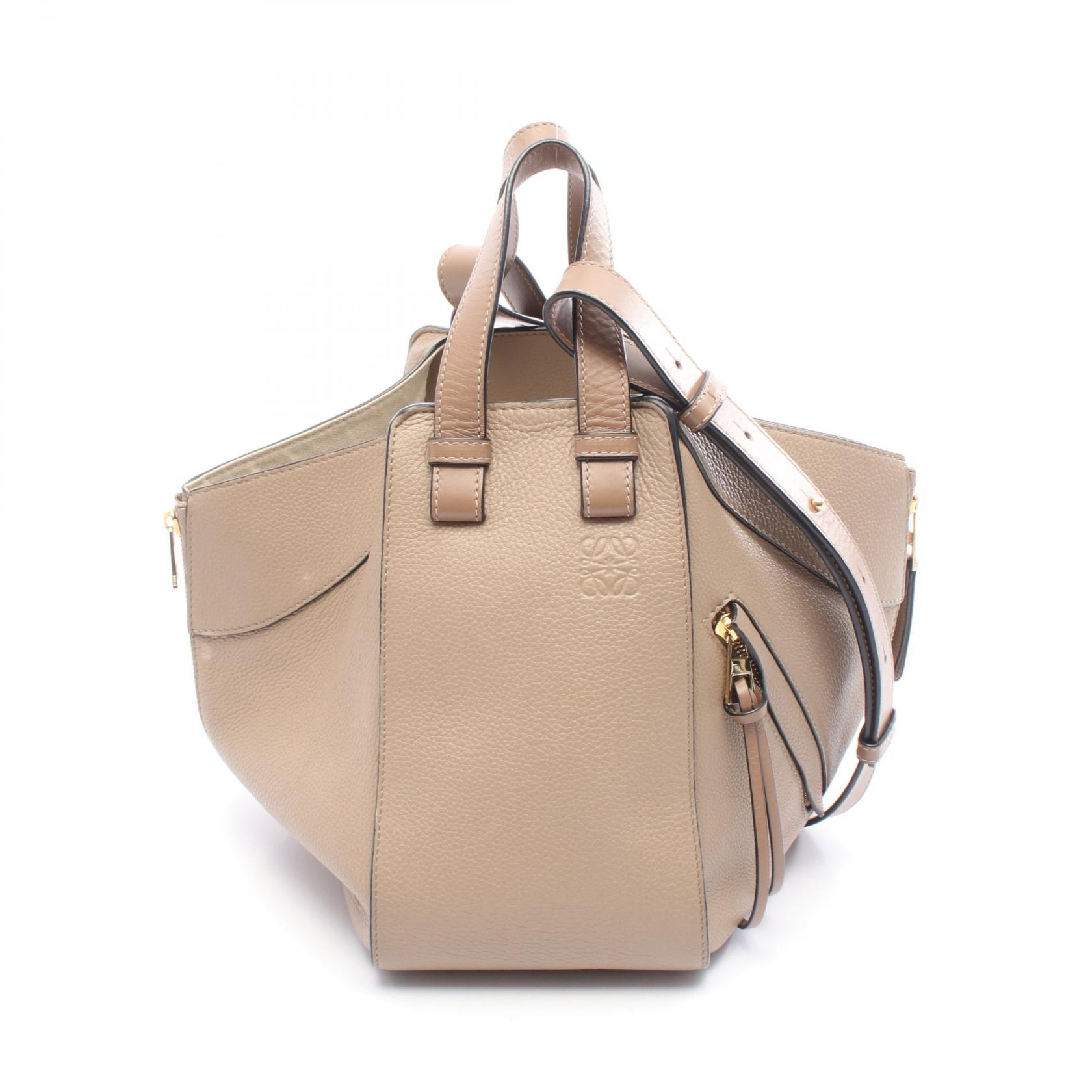 【SALE／1万円OFFクーポン】ロエベ LOEWE ハンモックバッグ スモール ハンドバッグ バッグ レザー レディース ベージュ系 A538S35X51 【中古】