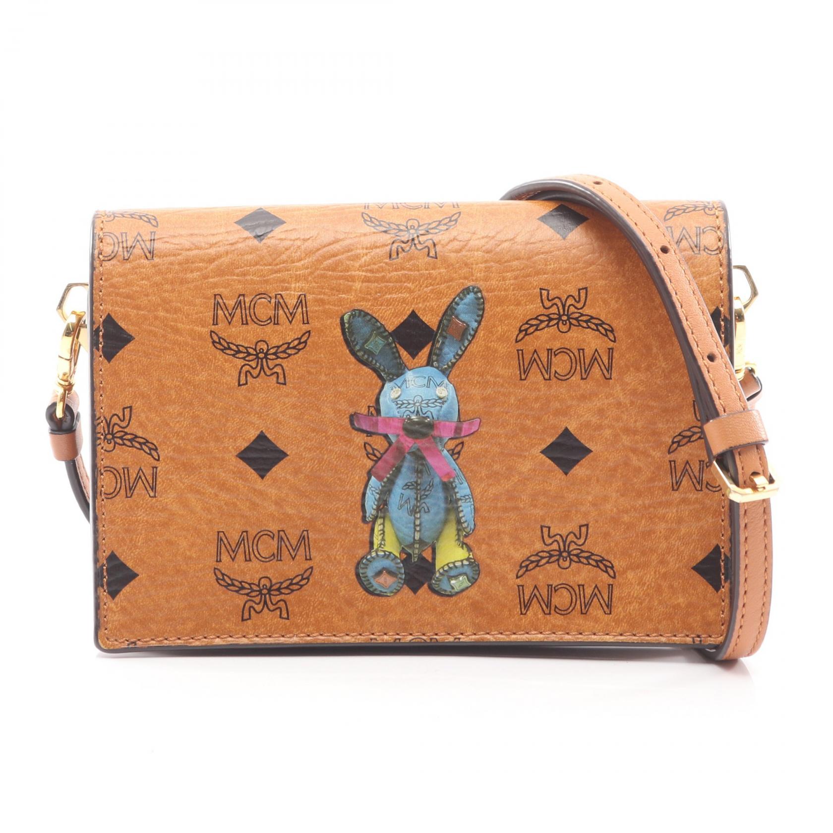 ≪15%OFFクーポン 7/19 20時~7/26 9:59≫エム・シー・エム MCM ラビット ヴィセトス ショルダーバッグ バッグ PVCコーティングキャンバス レザー レディース ブラウン系 / マルチカラー 【中古】|Mike Museum