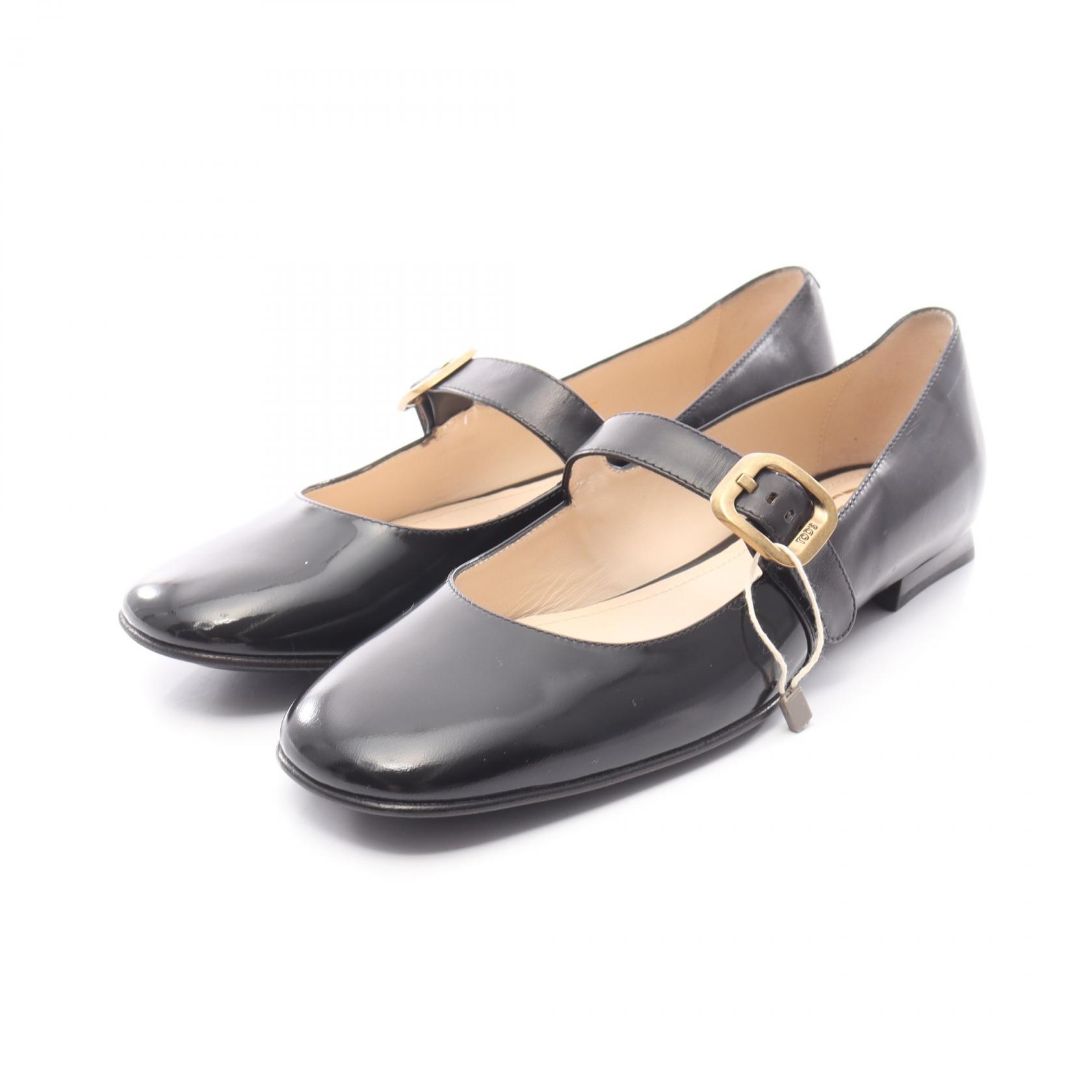 《全品5%クーポン×P5倍》トッズ TOD'S ストラップパンプス 靴 レザー レディース ブラック系 【中古】
