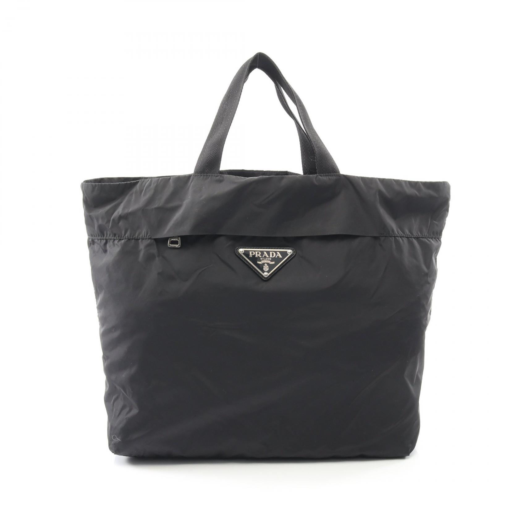 【ポイント5倍／～4/10(金)23:59】プラダ PRADA トートバッグ バッグ ナイロン レディース ブラック系 【中古】