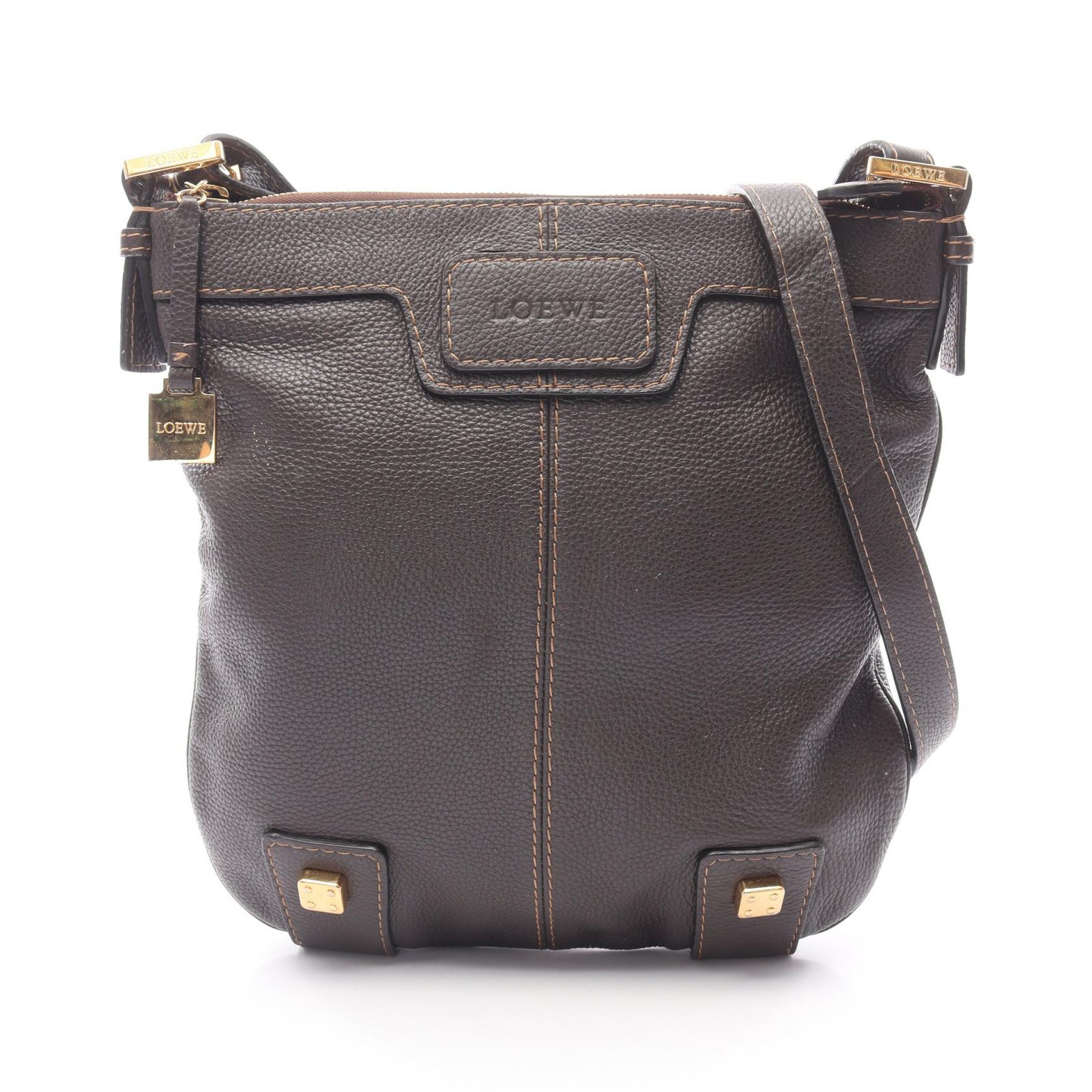 ≪15%OFFクーポン 7/19 20時～7/26 9:59≫ロエベ LOEWE ショルダーバッグ バッグ レザー レディース ブラウン系 【中古】｜Mike Museum