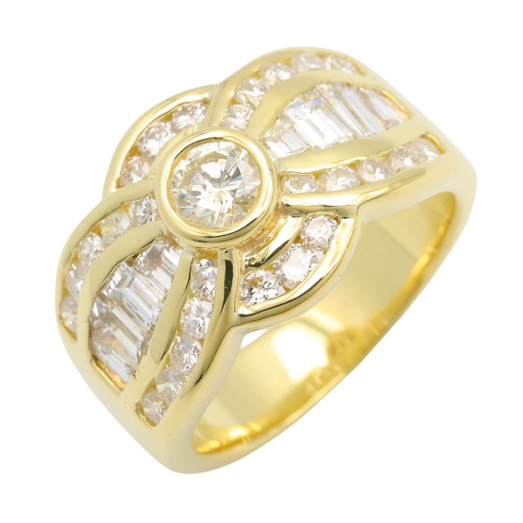 《全品5%クーポン×P5倍》ジュエリー JEWELRY ダイヤ リング リング・指輪 ジュエリー K18（イエローゴールド） ダイヤモンド レディース クリア系 / ゴールド系 ﾀﾞｲﾔ 9.7g 【中古】