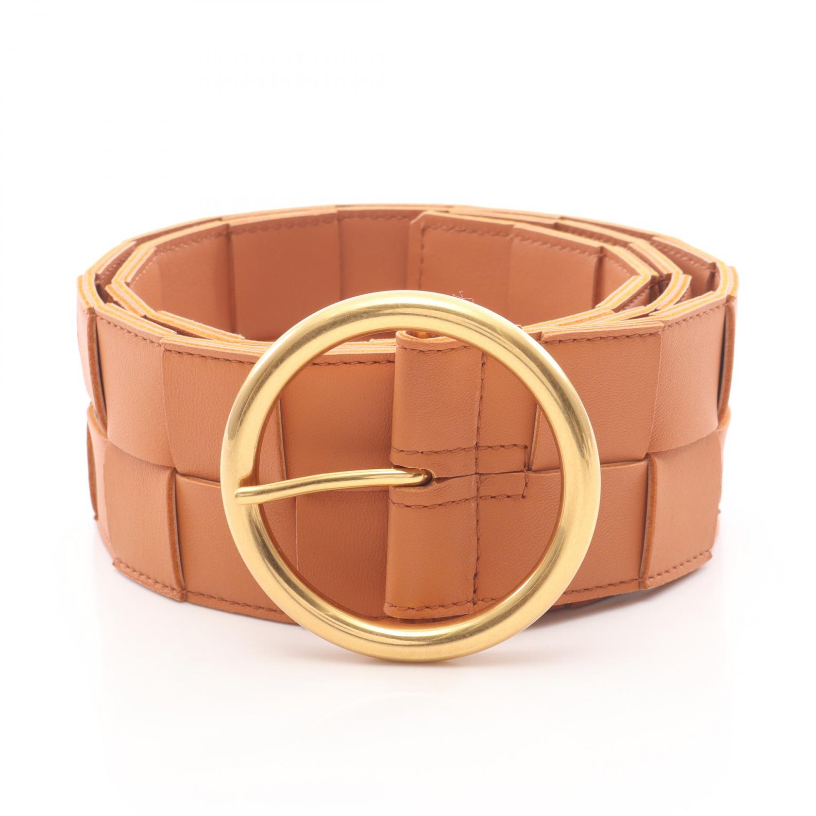 ボッテガヴェネタ BOTTEGA VENETA マキシイントレチャート ベルト 衣料品 レザー メンズ ブラウン系 【中古】