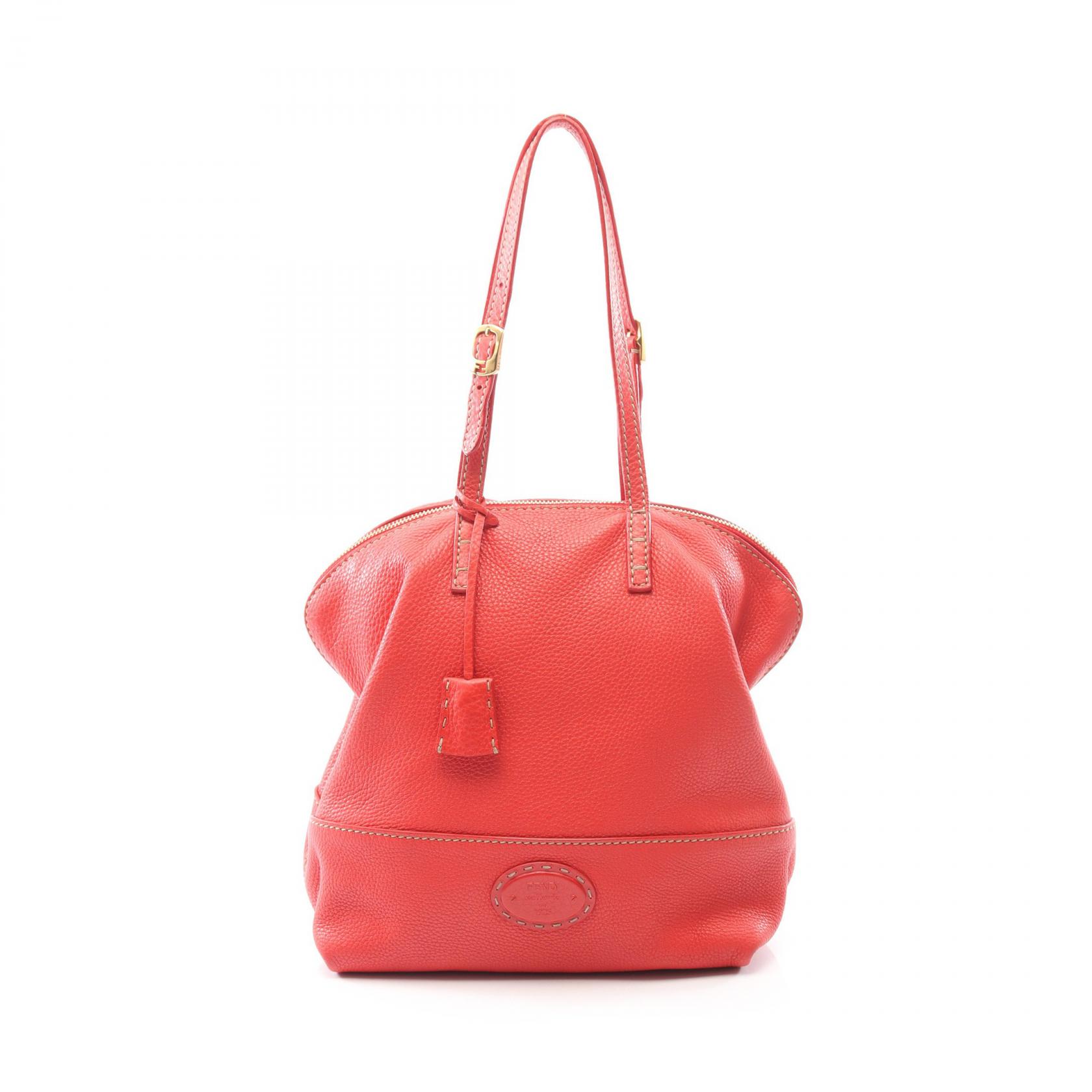 ≪15%OFFクーポン 7/19 20時~7/26 9:59≫フェンディ FENDI セレリア トゥーバッグ ショルダーバッグ バッグ レザー レディース レッド系 8BN232 【中古】|Mike Museum