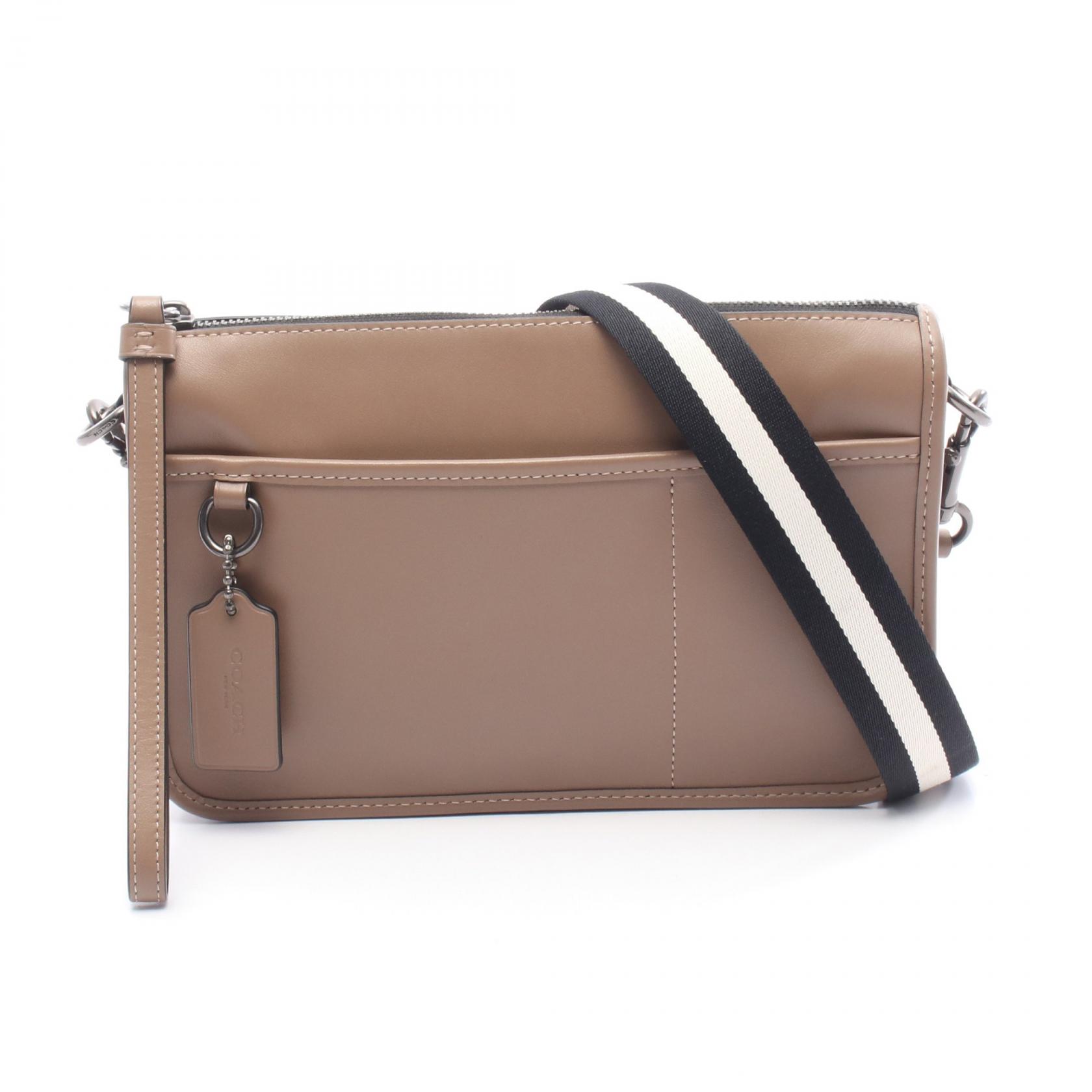 【20%OFFクーポン対象】コーチ COACH ヘリテージ コンバーチブル クロスボディ ショルダーバッグ バッグ レザー メンズ ベージュ系 C1592 【中古】