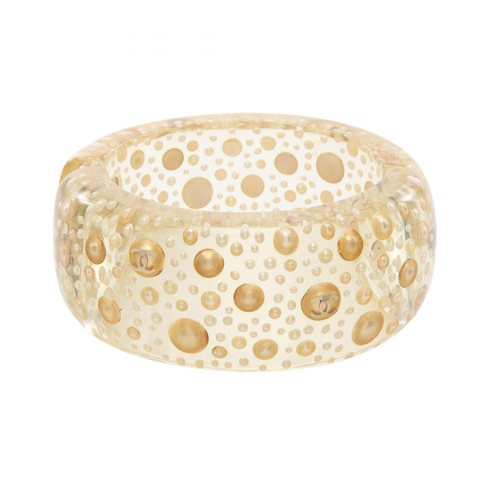 【SALE/1万円OFFクーポン】シャネル CHANEL ココマーク バングル アクセサリー プラスチック レディース クリア系 / ゴールド系 【中古】
