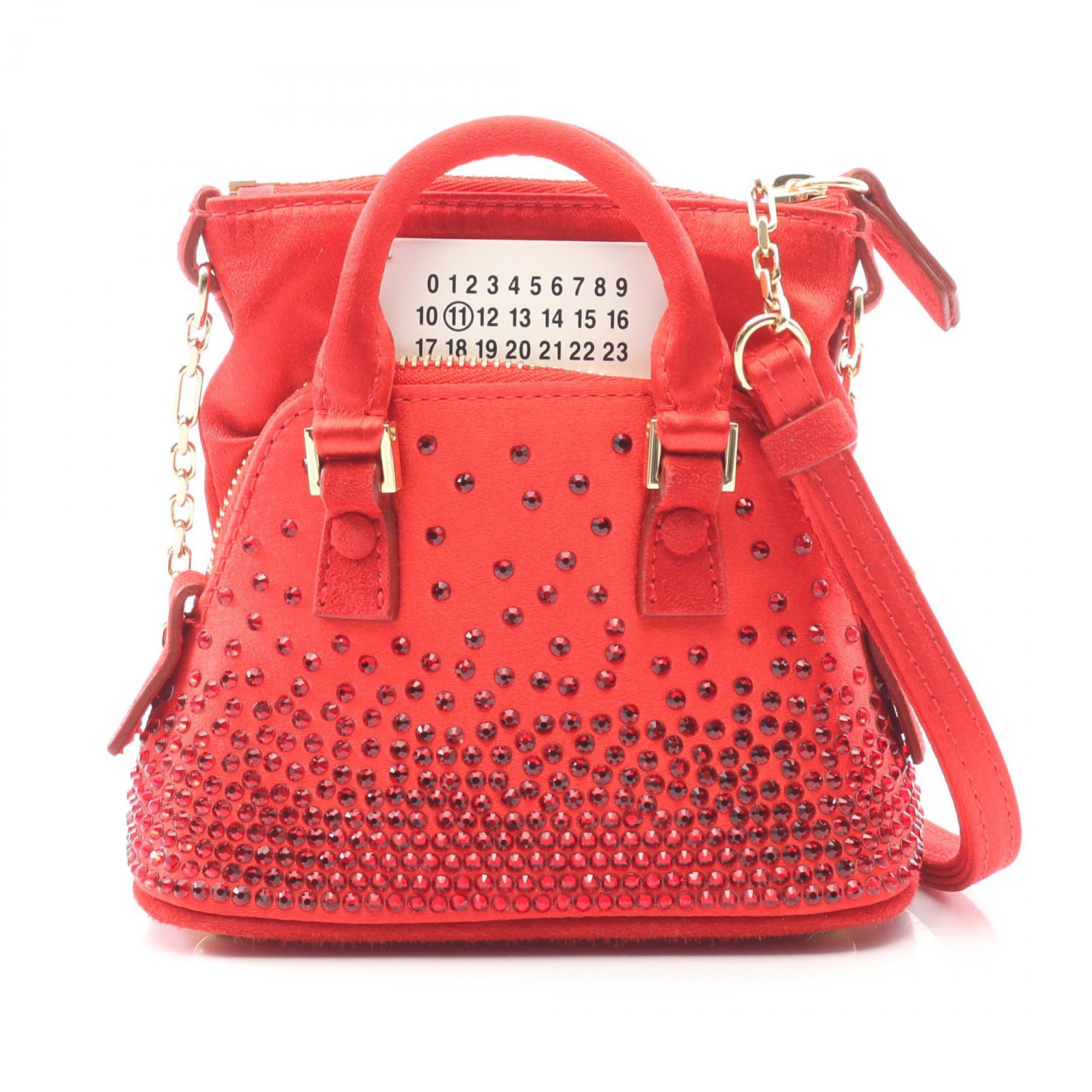 【SALE／1万円OFFクーポン】メゾンマルジェラ11 Maison Margiela 11 5AC ベビー ショルダーバッグ バッグ ファブリック スウェード レディース レッド系 【中古】