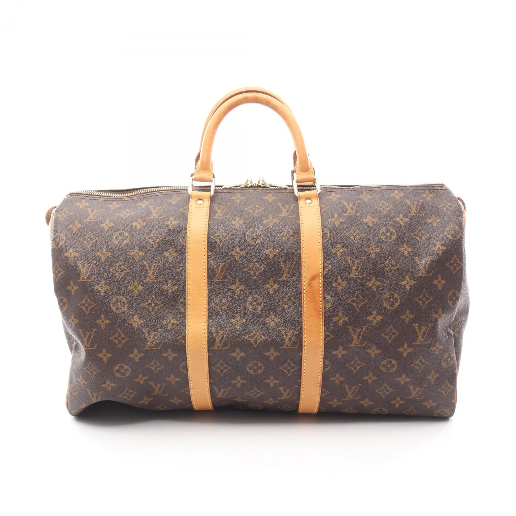 【SALE／1万円OFFクーポン】ルイ・ヴィトン LOUIS VUITTON キーポル50 ボストンバッグ バッグ PVCコーティングキャンバス レザー モノグラム メンズ レディース ブラウン系 M41426 【中古】