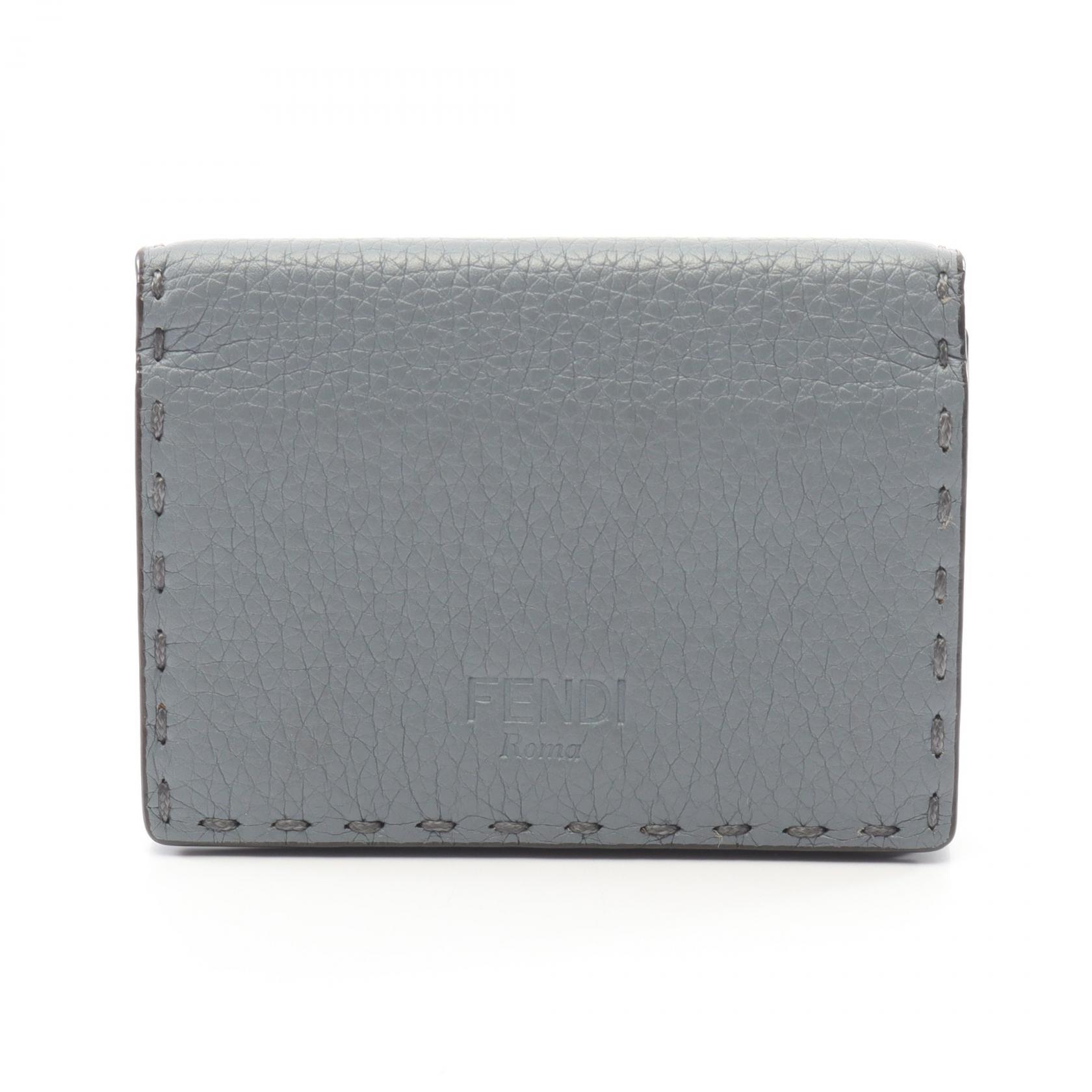 《全品5%クーポン×P5倍》フェンディ FENDI セレリア カードケース アクセサリー レザー レディース ブルー系 8M0217 【中古】