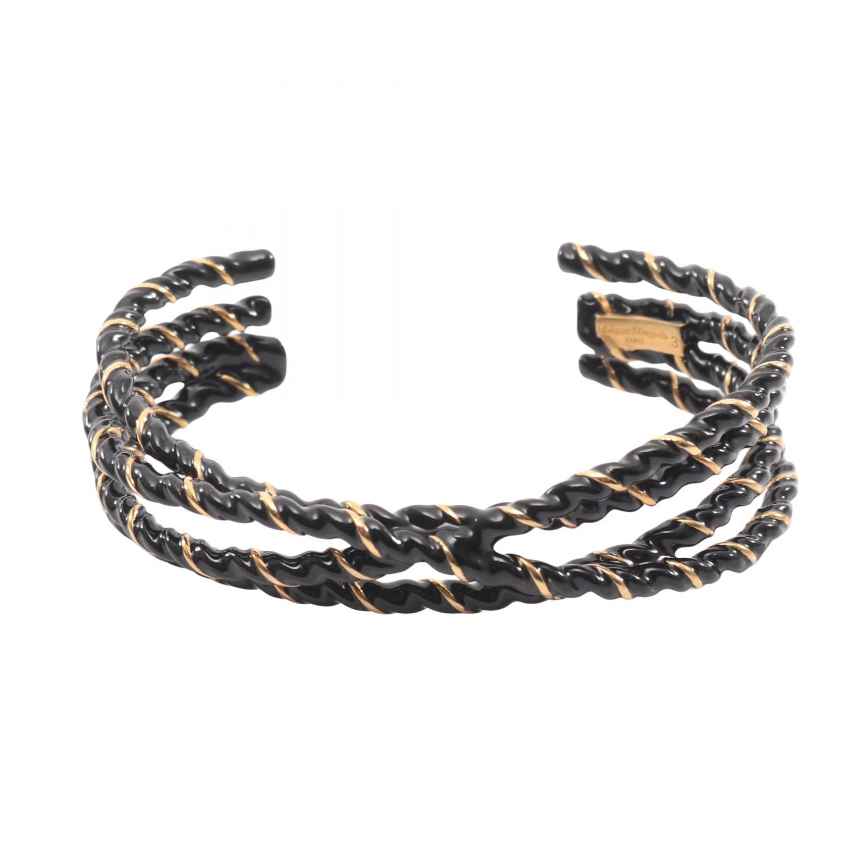 メゾン マルジェラ Maison Margiela バングル アクセサリー ステンレススチール GP（ゴールドメッキ） レディース ブラック系 / ゴールド系 【中古】