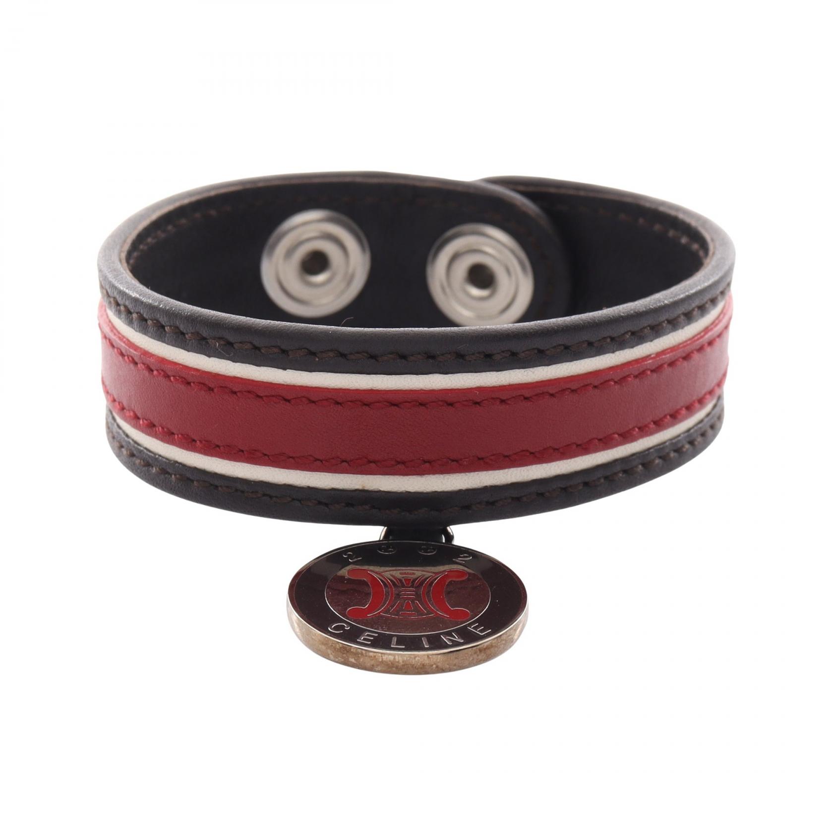 《全品5%クーポン×P5倍》セリーヌ CELINE ブレスレット アクセサリー レザー レディース ブラウン系 / レッド系 【中古】