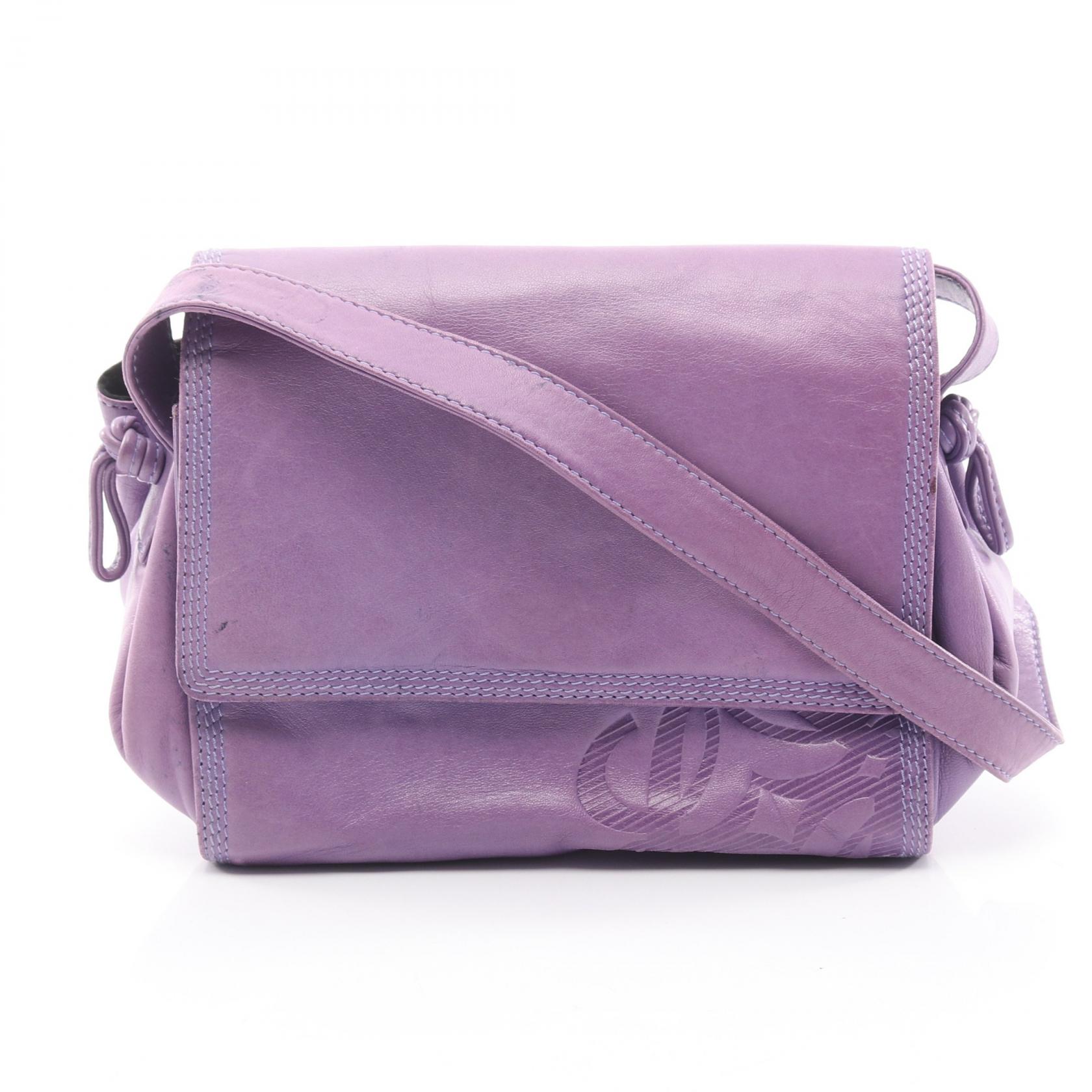 ロエベ LOEWE アナグラム ショルダーバッグ バッグ レザー レディース パープル系 【中古】