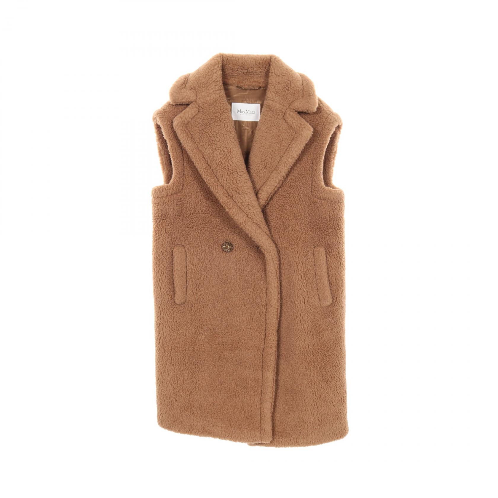 ≪10%OFFクーポン 7/19 20時~7/26 9:59≫マックスマーラ MAX MARA TEDDY テディベア ベスト 衣料品 アウター シルク キャメル レディース ブラウン系 127102116 【中古】|Mike Museum