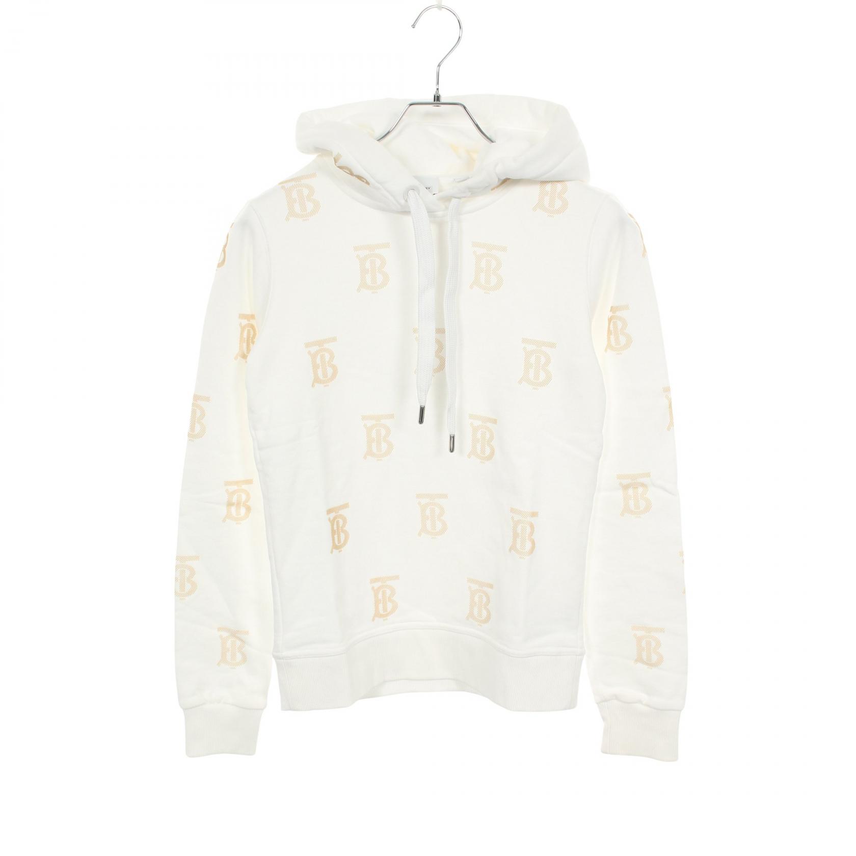 《全品5%クーポン×P5倍》バーバリー BURBERRY パーカー 衣料品 トップス コットン レディース ホワイト系 / ベージュ系 【中古】