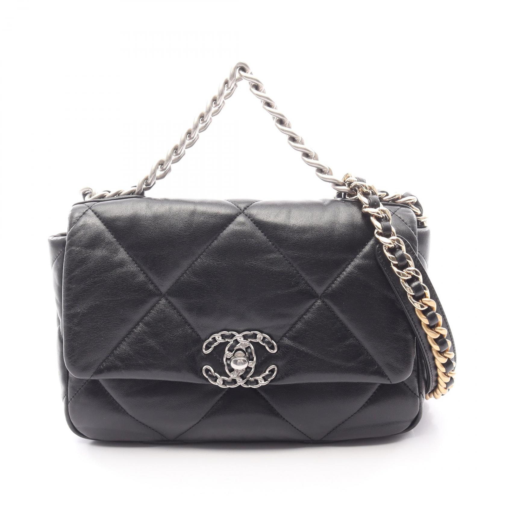 《全品5%クーポン×P5倍》シャネル CHANEL 19 ディズヌフ マトラッセ ショルダーバッグ バッグ レザー レディース ブラック系 AS1160 【中古】