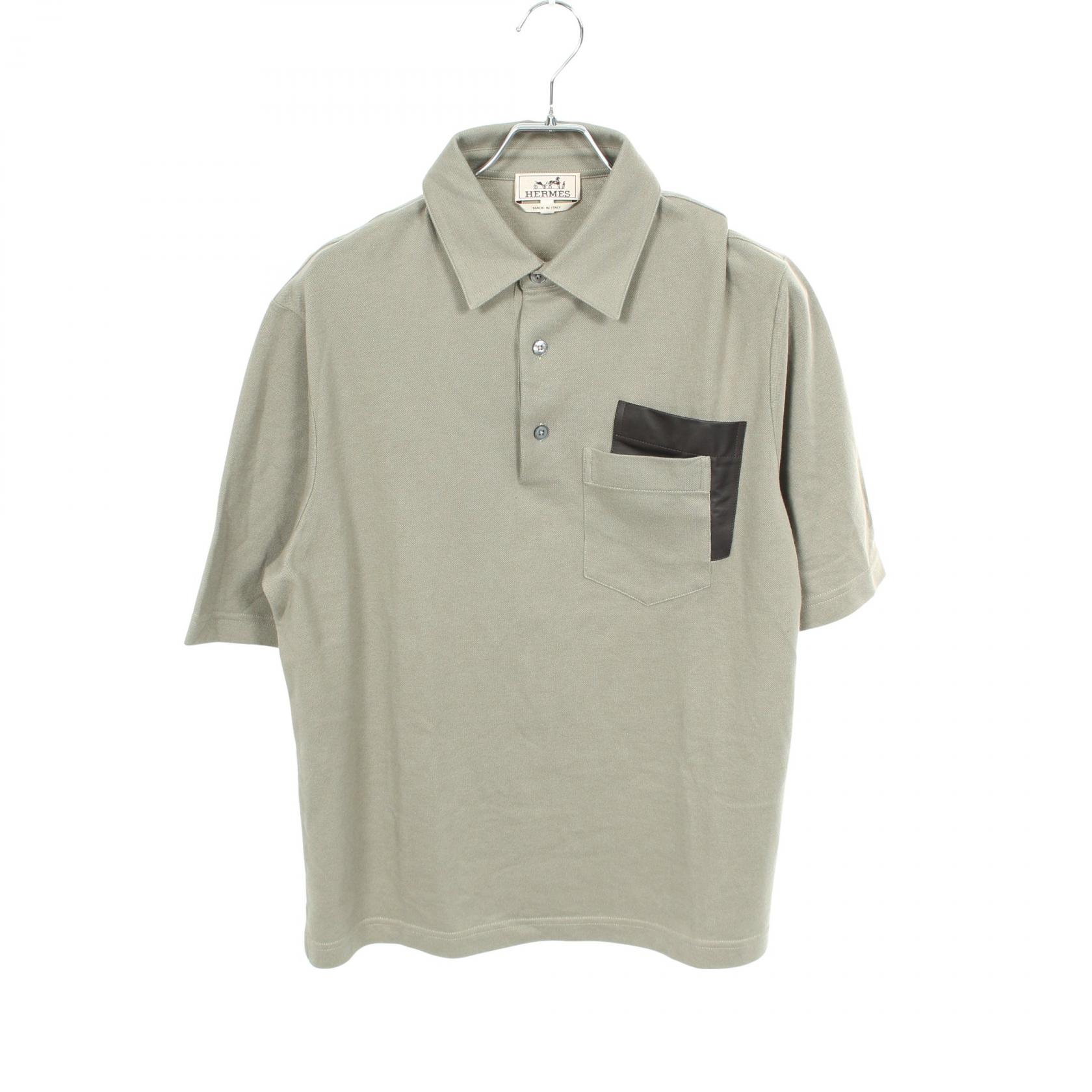 ≪10%OFFクーポン 7/19 20時~7/26 9:59≫エルメス HERMES ポロシャツ 衣料品 トップス コットン カシミヤ メンズ カーキ系 【中古】|Mike Museum
