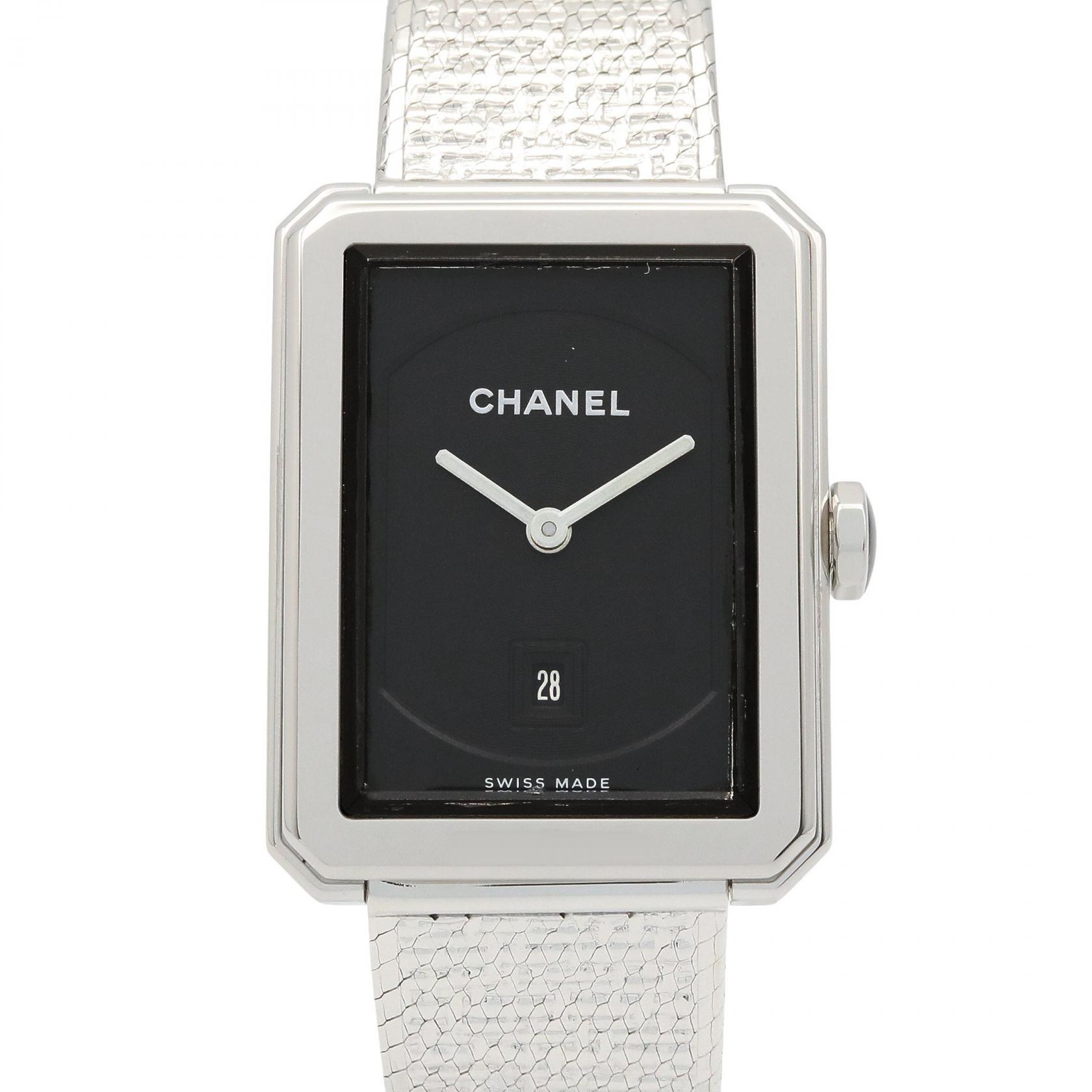 【SALE／10%OFFクーポン】シャネル CHANEL ボーイフレンド ツイード 腕時計 時計 ステンレススチール レディース ブラック系 H4878 【中古】