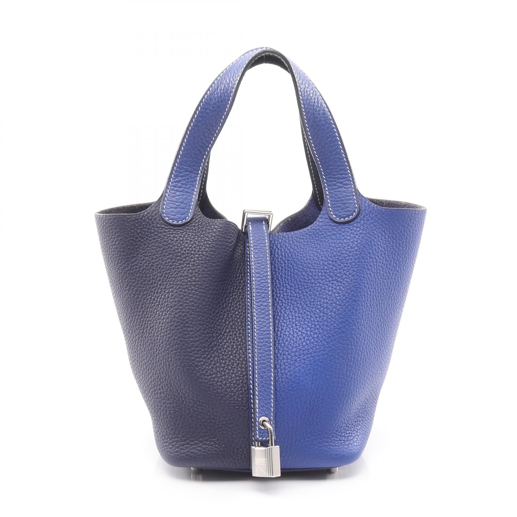 ≪10%OFFクーポン 7/19 20時～7/26 9:59≫エルメス HERMES ピコタンロック カザックPM ハンドバッグ バッグ レザー トリヨンクレマンス トリヨンクレマンス レディース ブルー系 / ネイビー系 【中古】｜Mike Museum