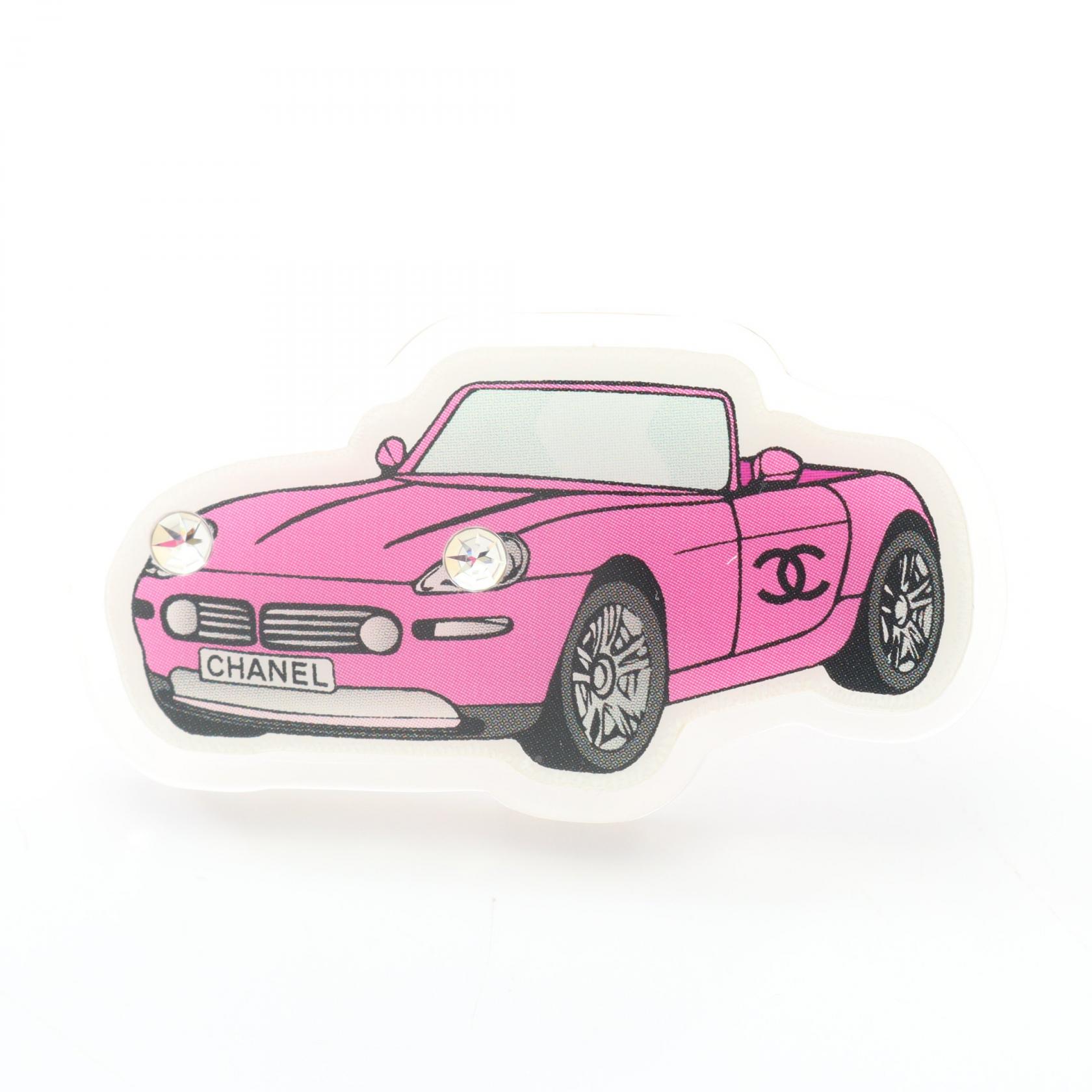 【15%OFFクーポン対象】シャネル CHANEL ココマーク 車モチーフ ブローチ アクセサリー プラスチック レディース ピンク系 / クリア系 D24C 【中古】