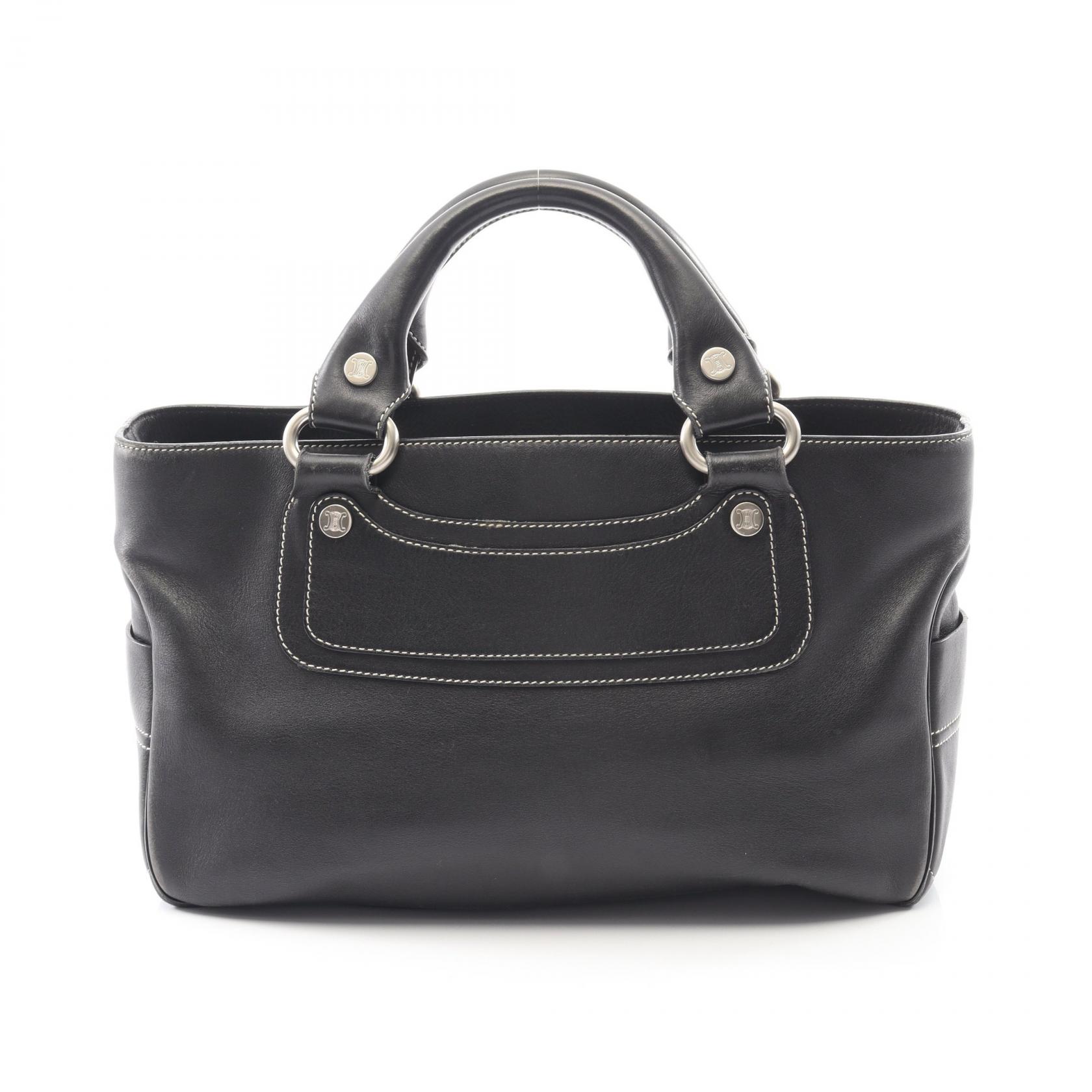 【ポイント5倍／～4/10(金)23:59】セリーヌ CELINE ブギーバッグ ハンドバッグ バッグ レザー レディース ブラック系 【中古】