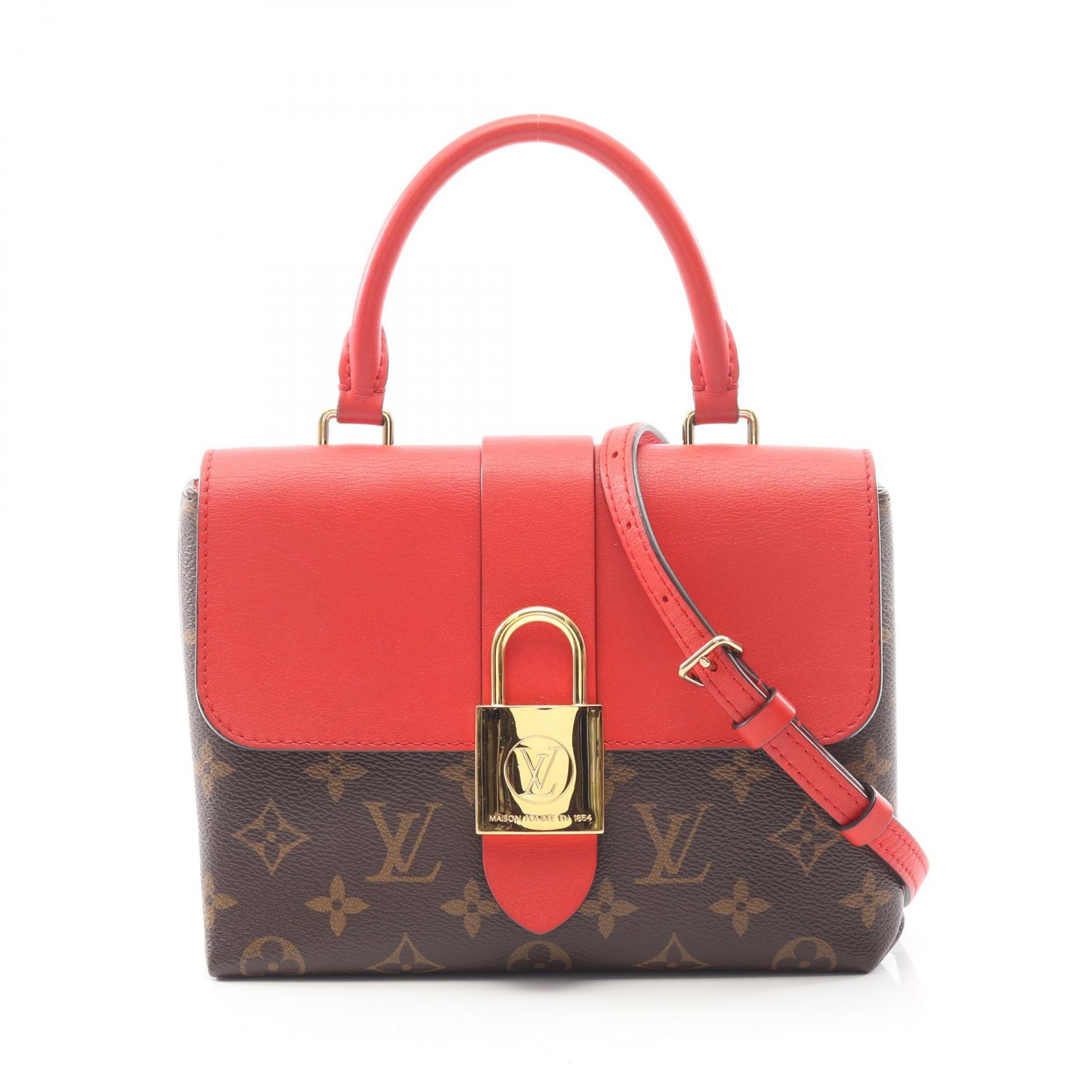 【15%OFFクーポン対象】ルイ・ヴィトン LOUIS VUITTON ロッキーBB ハンドバッグ バッグ PVCコーティングキャンバス レザー モノグラム レディース ブラウン系 / レッド系 M44322 【中古】