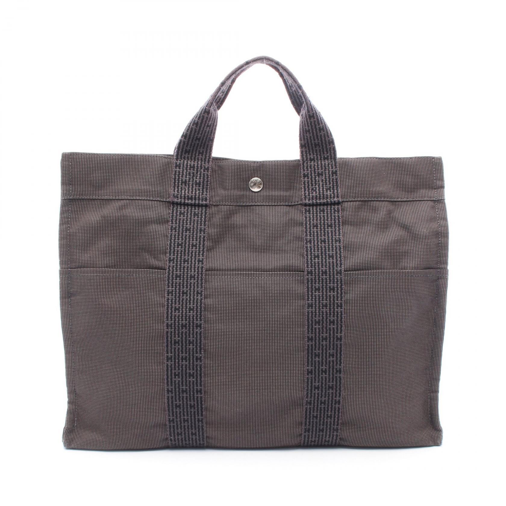 ≪20%OFFクーポン 7/19 20時～7/26 9:59≫エルメス HERMES エールラインMM トートバッグ バッグ キャンバス ナイロンキャンバス メンズ レディース グレー系 【中古】｜Mike Museum