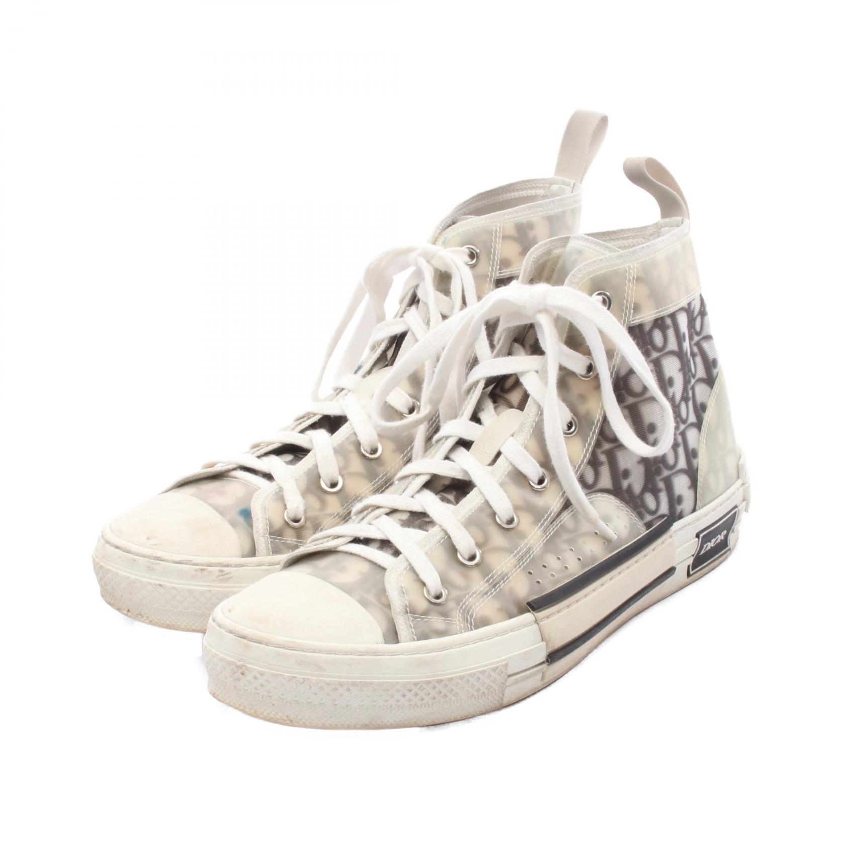 【20%OFFクーポン対象】ディオール Dior B23 オブリーク スニーカー 靴 ファブリック / ラバー メンズ ホワイト系 / グレー系 【中古】