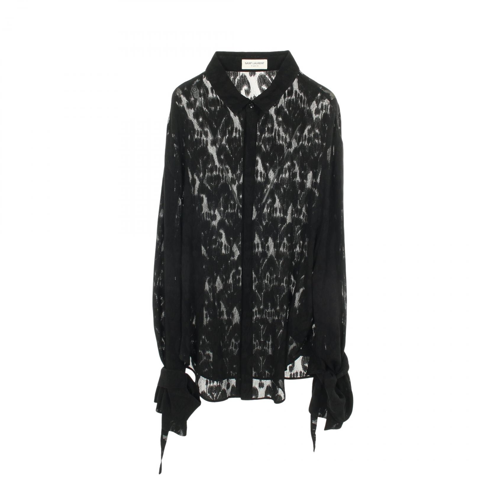 《全品5%クーポン×P5倍》サンローランパリ SAINT LAURENT PARIS 衣料品 トップス アセテート メンズ ブラック系 【中古】