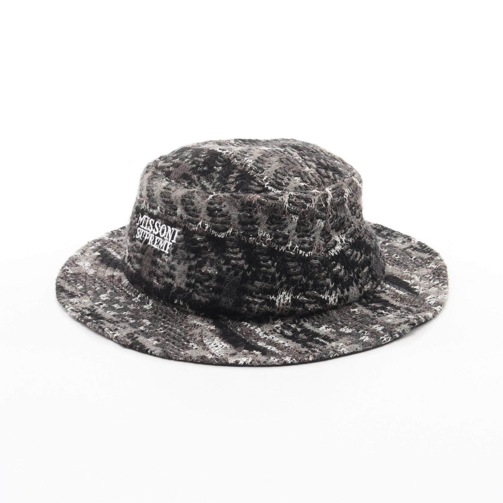 《全品5%クーポン×P5倍》ミッソーニ Missoni MISSONI × Supreme バケット ハット 帽子 アクリル メンズ レディース グレー系 【中古】