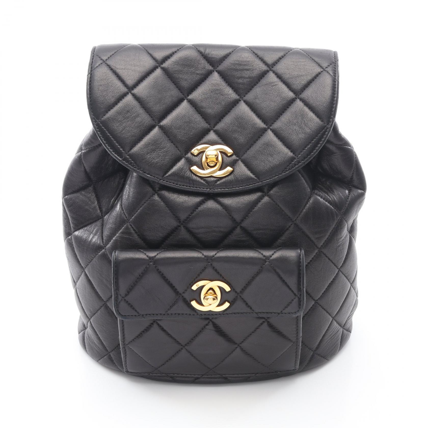 【SALE／10%OFFクーポン】シャネル CHANEL マトラッセ リュックサック バックパック バッグ ラムスキン（羊革） レディース ブラック系 【中古】