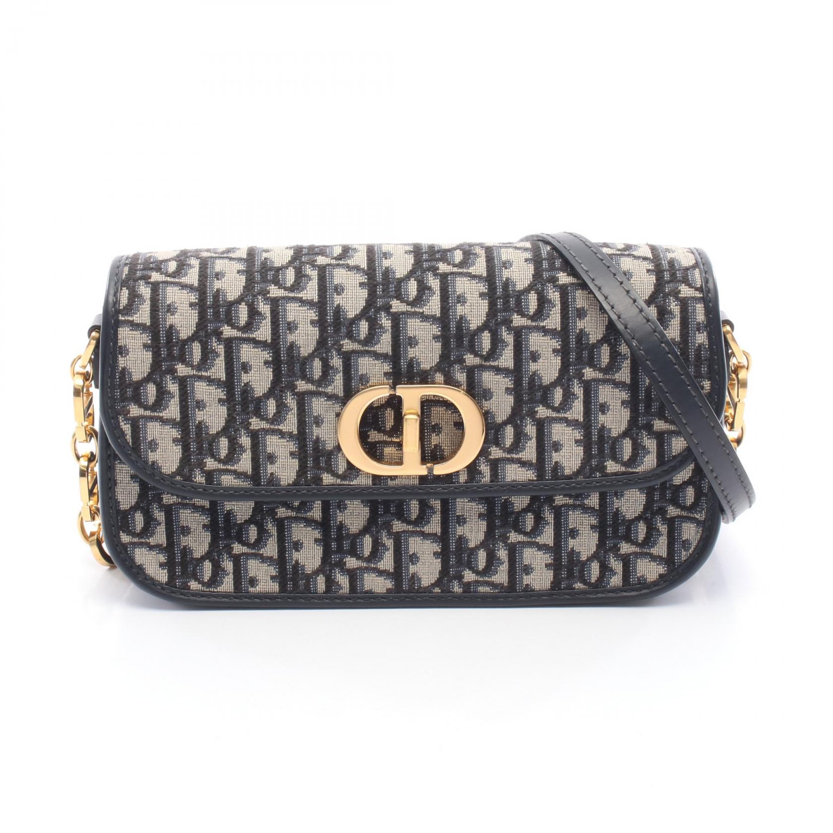 《全品5%クーポン×P5倍》ディオール Dior 30 MONTAIGNE モンテーニュ オブリーク ショルダーバッグ バッグ キャンバス レザー レディース ネイビー系 / ベージュ系 M9260UTZR-M928 【中古】