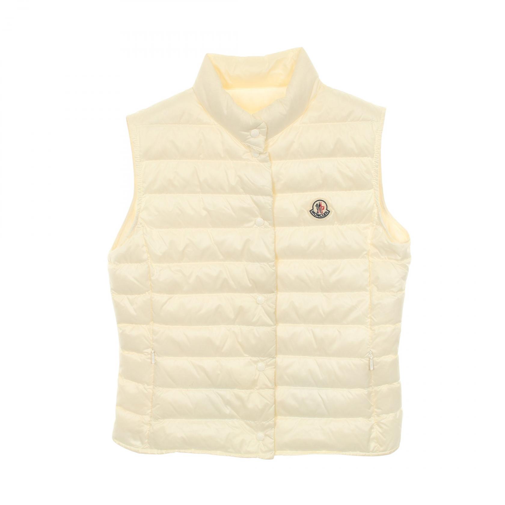 【20%OFFクーポン対象】モンクレール MONCLER LIANE ダウンベスト 衣料品 アウター ナイロン レディース ホワイト系 【中古】