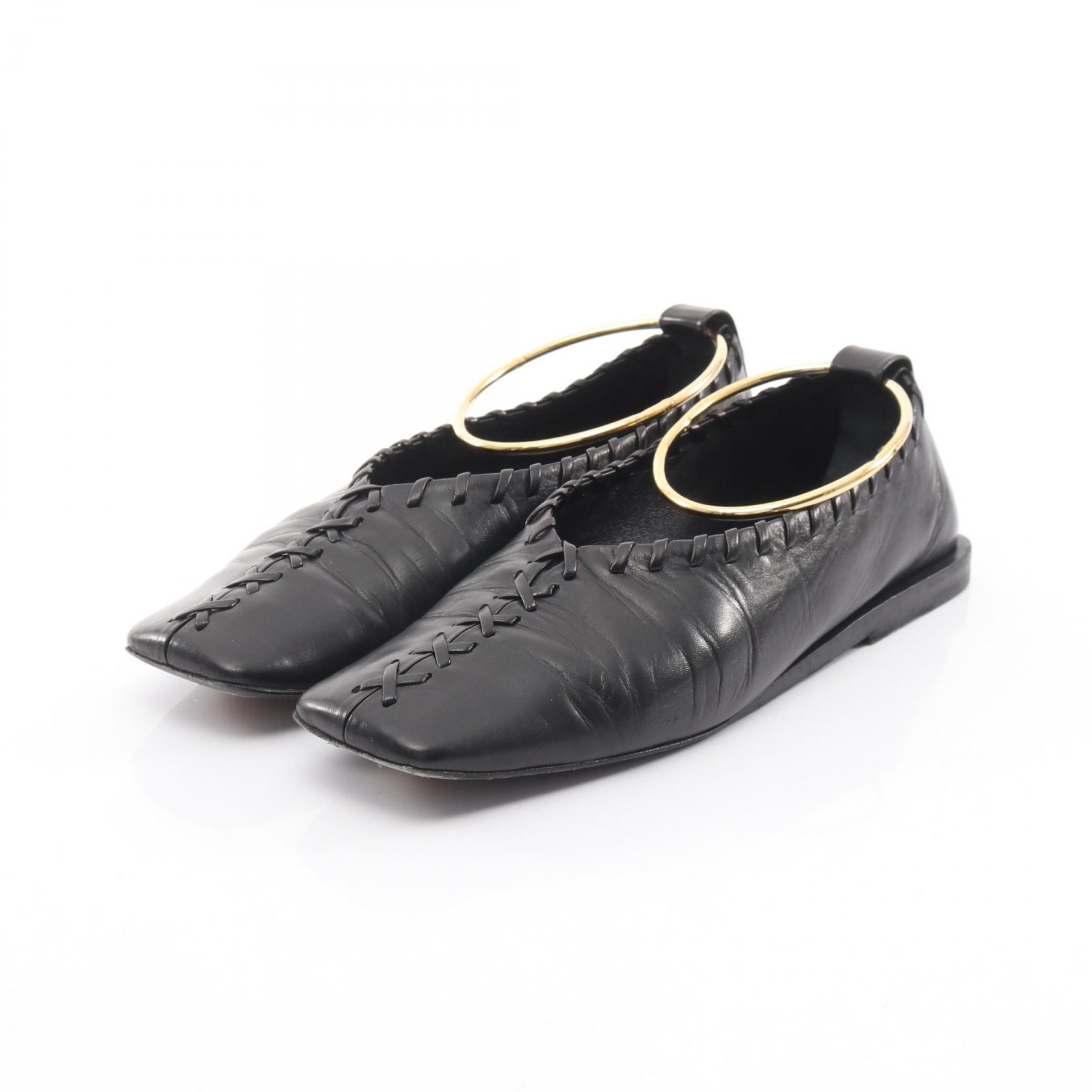 【20%OFFクーポン対象】ジルサンダー JIL SANDER メタルアンクレット 靴 レザー レディース ブラック系 【中古】